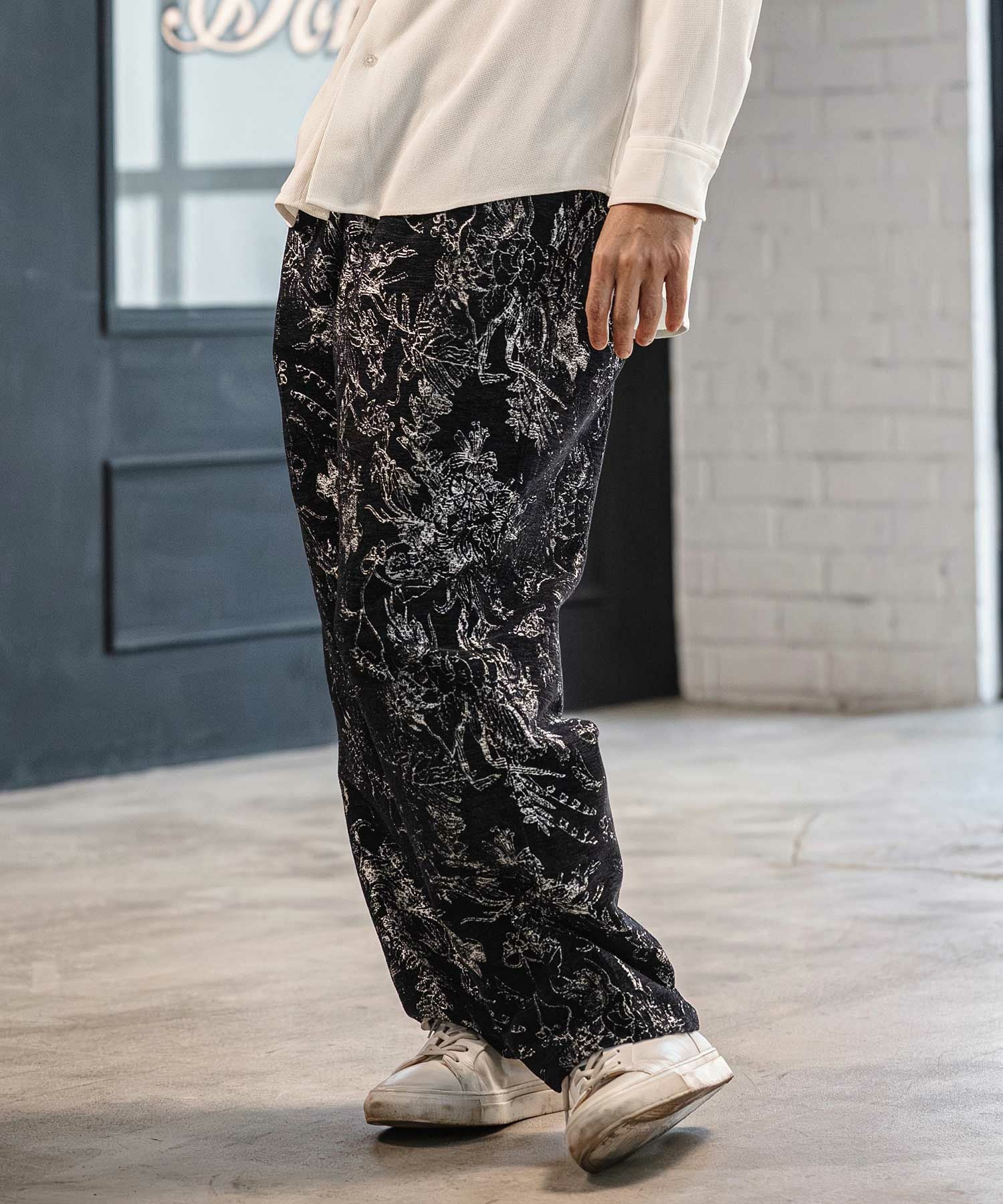 CAMBIO(カンビオ)】Floral Gobelin Wide Straight Pants ワイド