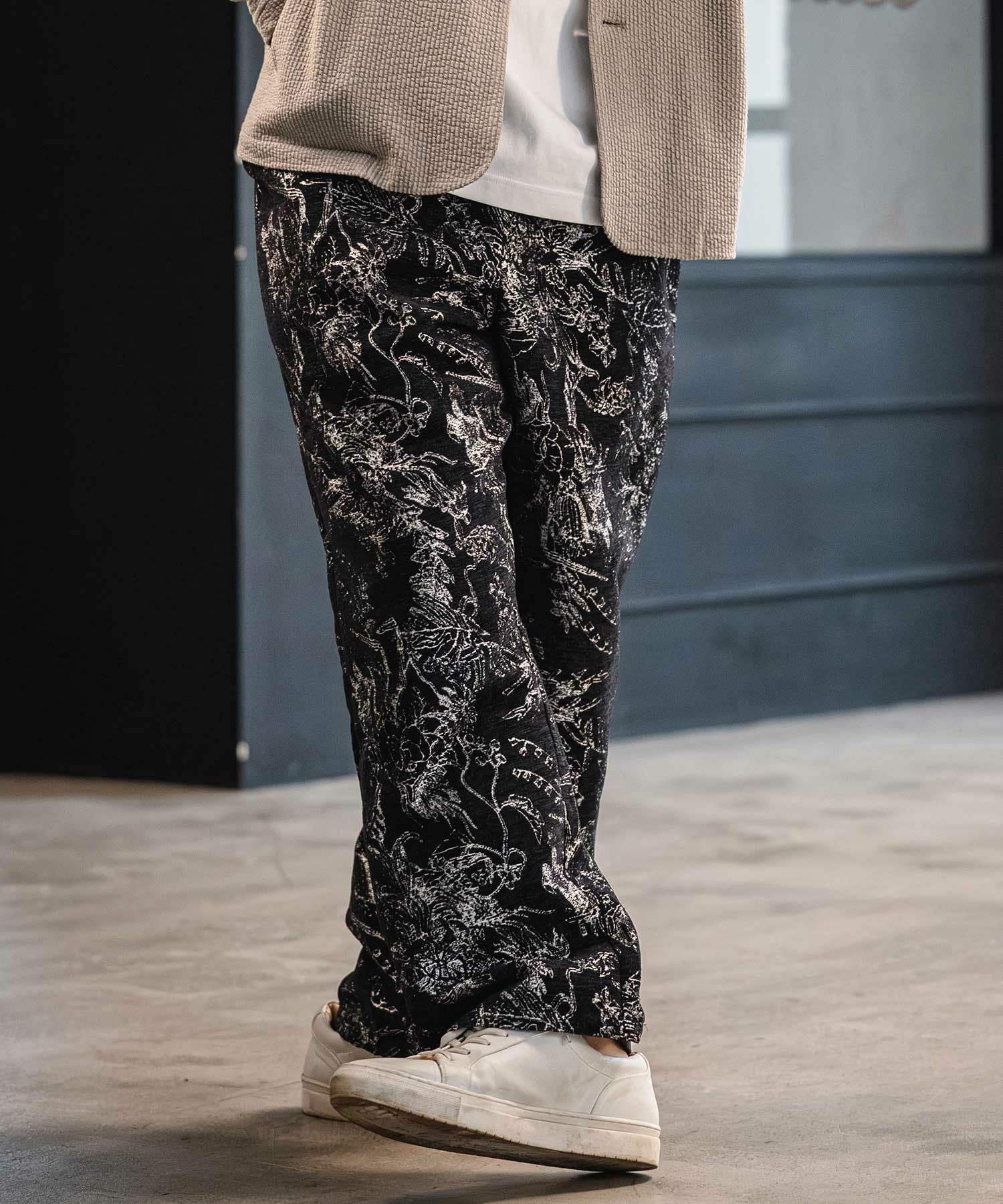 CAMBIO(カンビオ)】Floral Gobelin Wide Straight Pants ワイド
