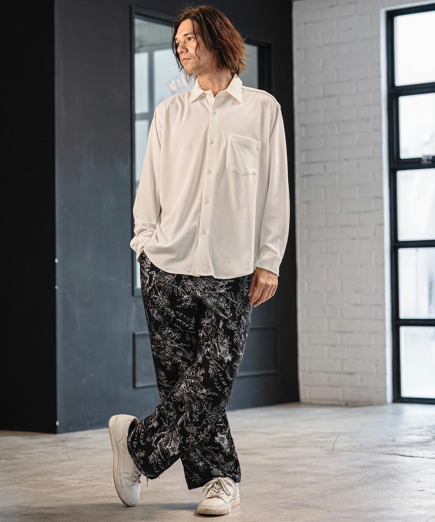 CAMBIO(カンビオ)】Floral Gobelin Wide Straight Pants ワイド