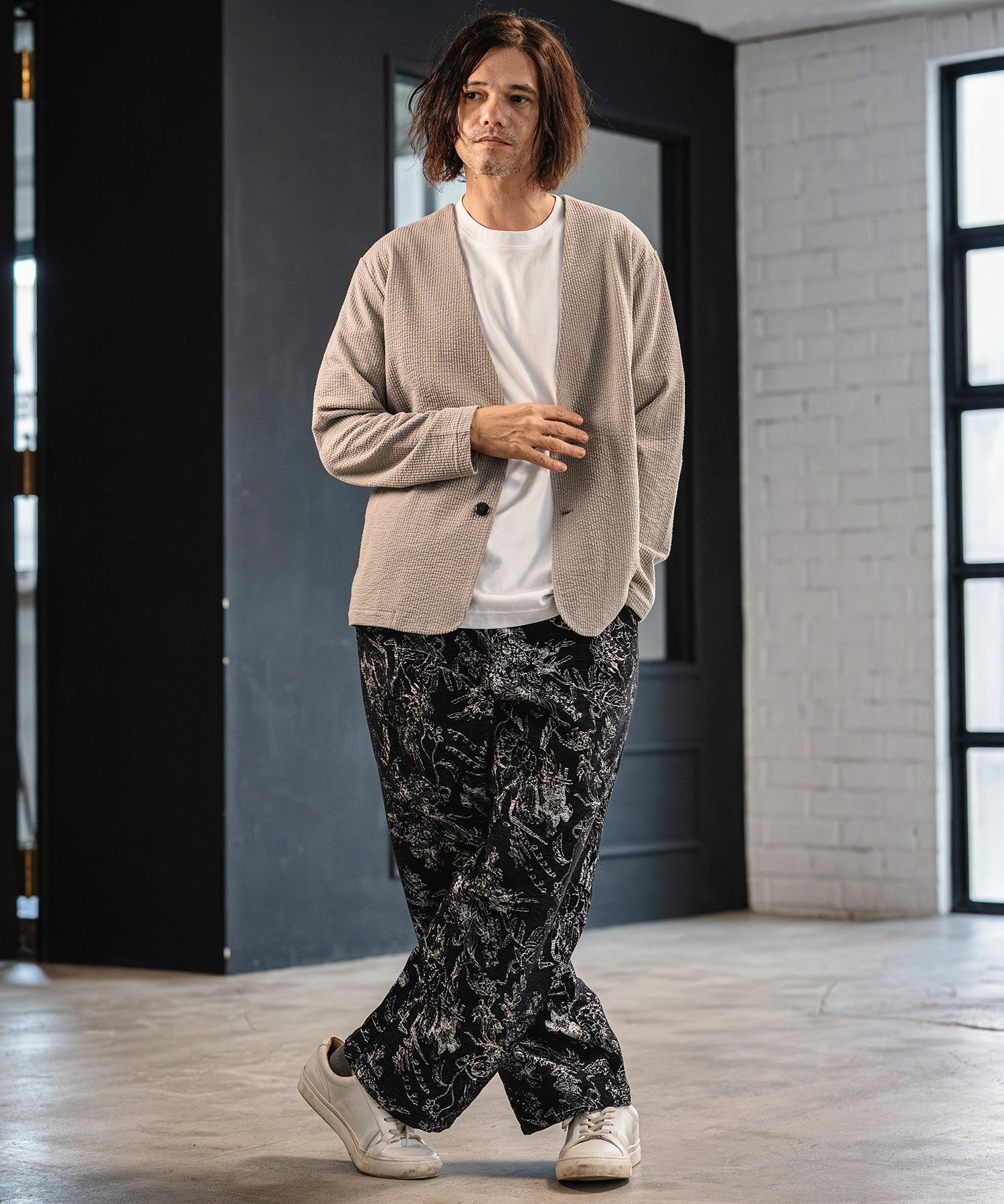 CAMBIO フラワーパターンパンツ CAMBIO(カンビオ)】Floral Gobelin Wide Straight Pants ワイド