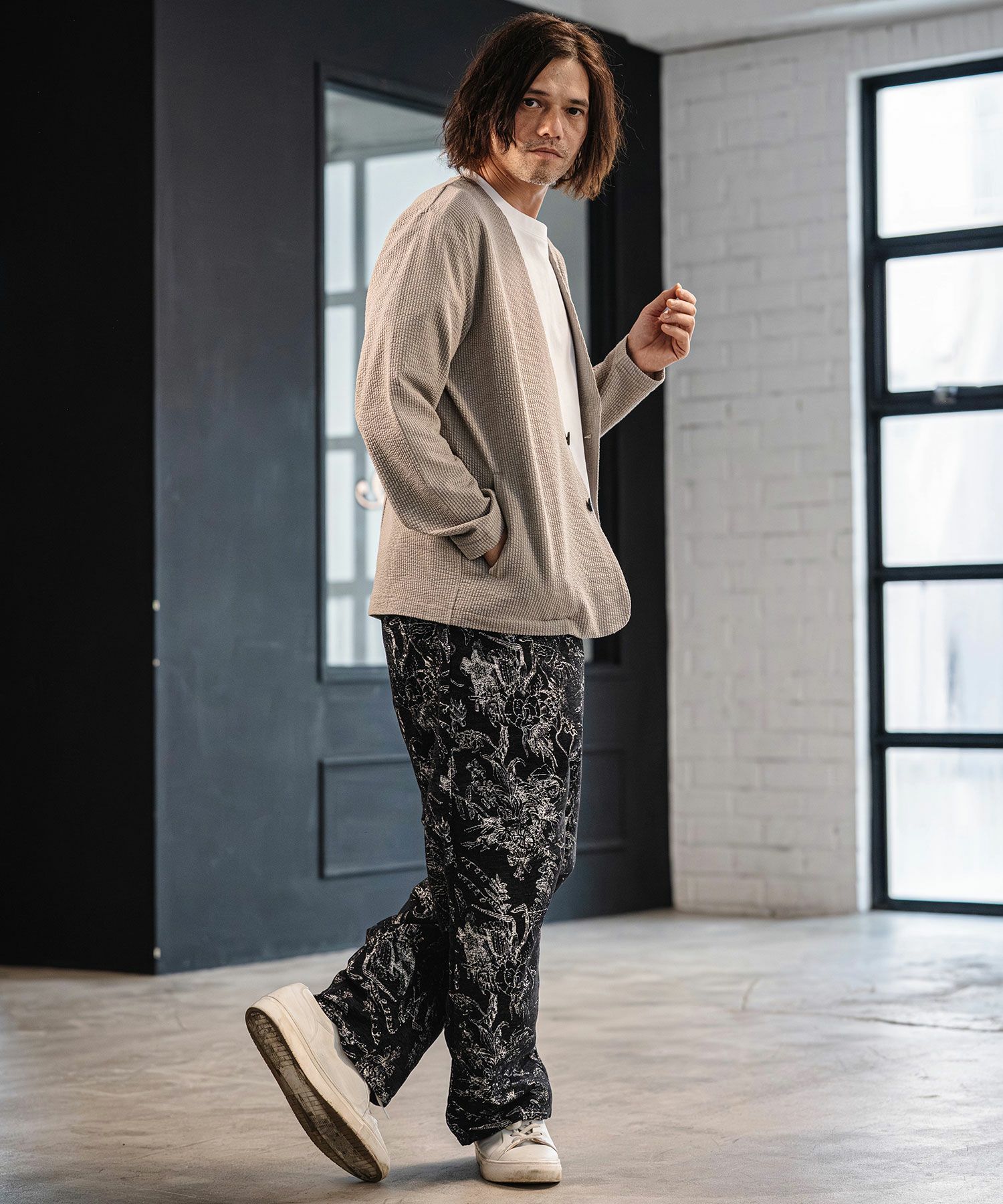 CAMBIO(カンビオ)】Floral Gobelin Wide Straight Pants ワイド