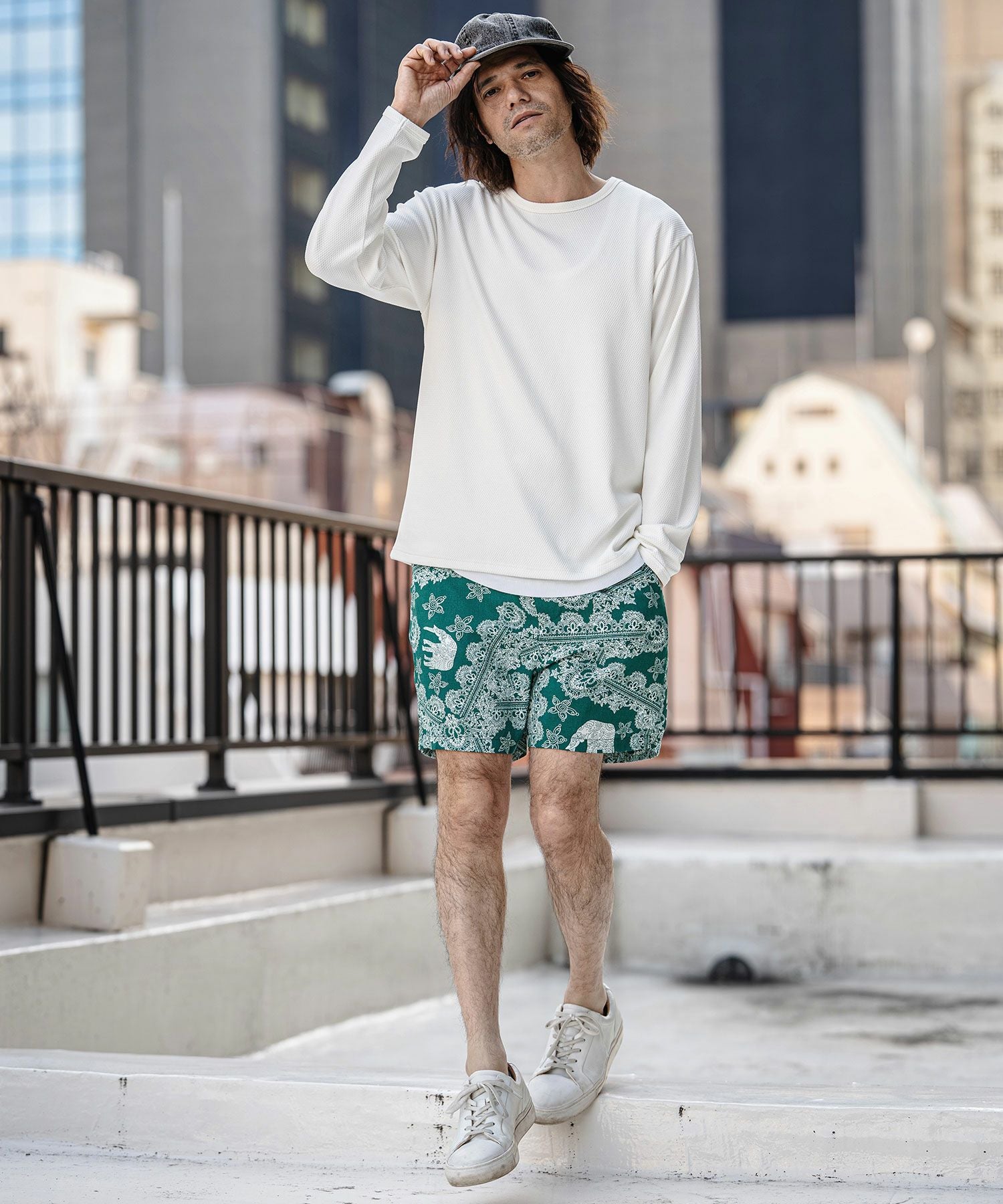 30%OFF【CAMBIO(カンビオ)】エスニックスタイル総柄ショートパンツ(CMB