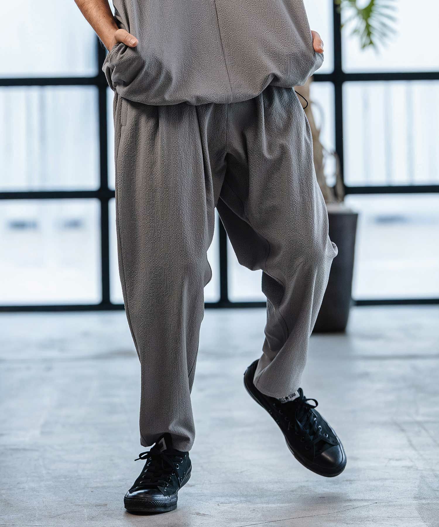 CAMBIO(カンビオ)】Stretch Seersucker Tapered Pants テーパード