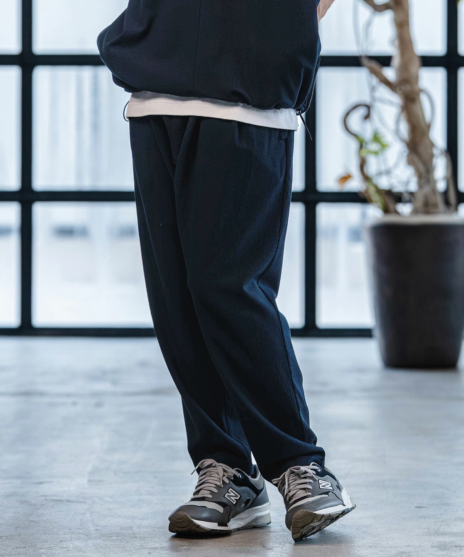 CAMBIO(カンビオ)】Stretch Seersucker Tapered Pants テーパード