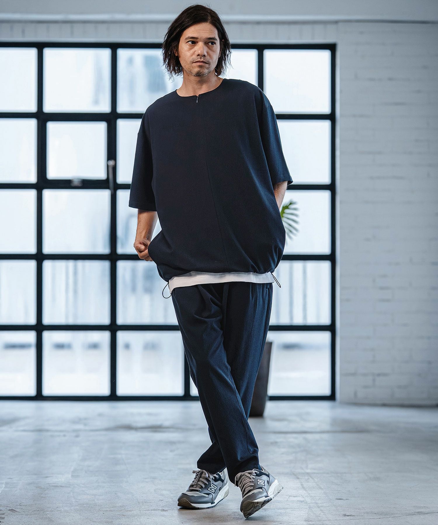 CAMBIO(カンビオ)】Stretch Seersucker Tapered Pants テーパード