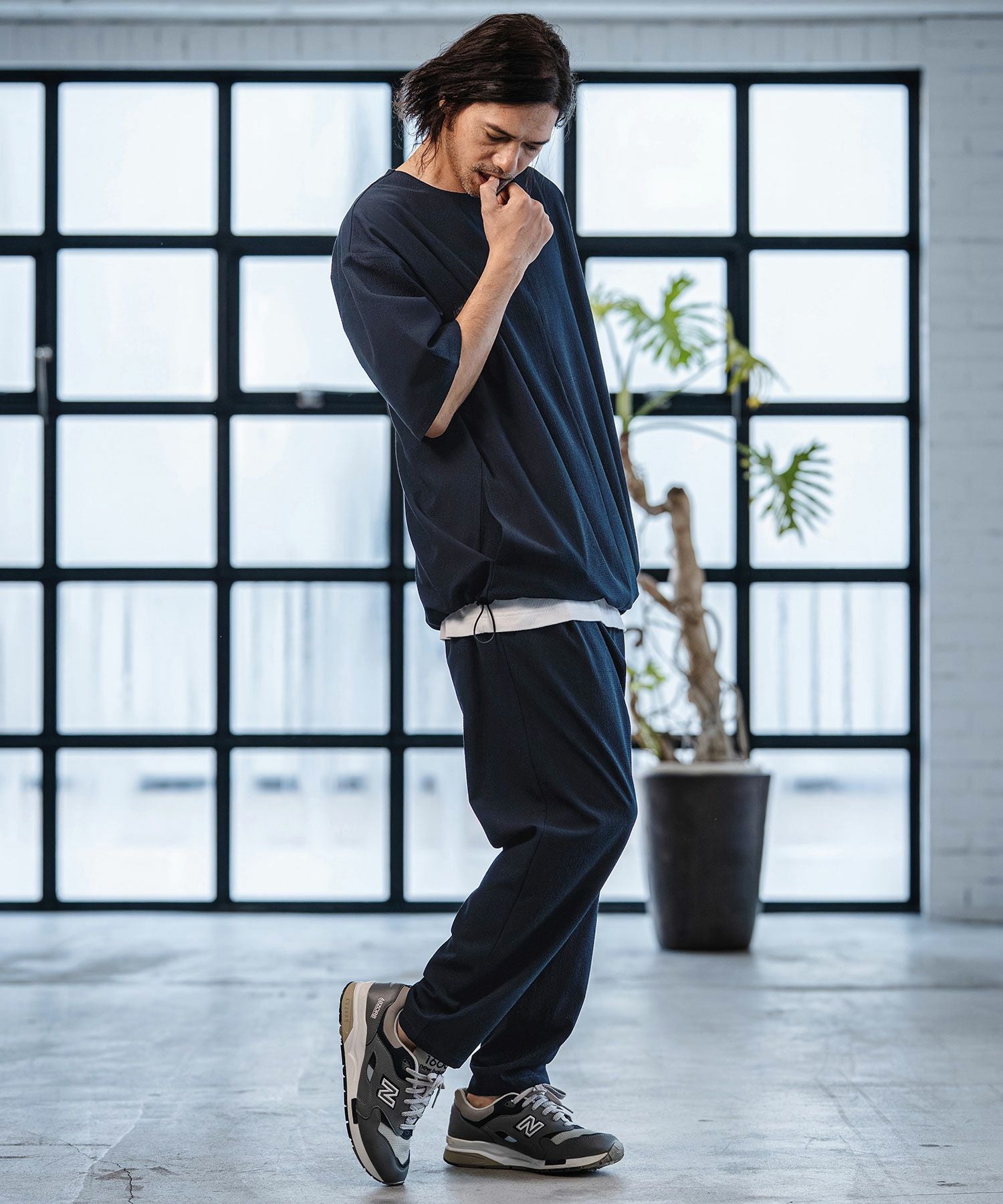 CAMBIO(カンビオ)】Stretch Seersucker Tapered Pants テーパード
