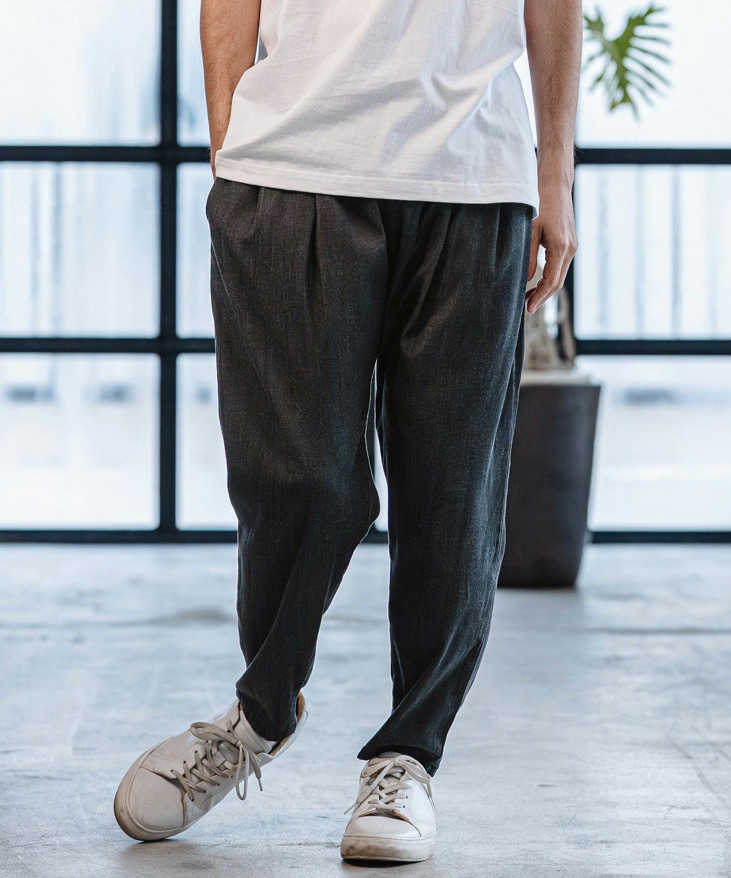 CAMBIO(カンビオ)】Chambray Wide Balloon Silhouette Pants ワイド