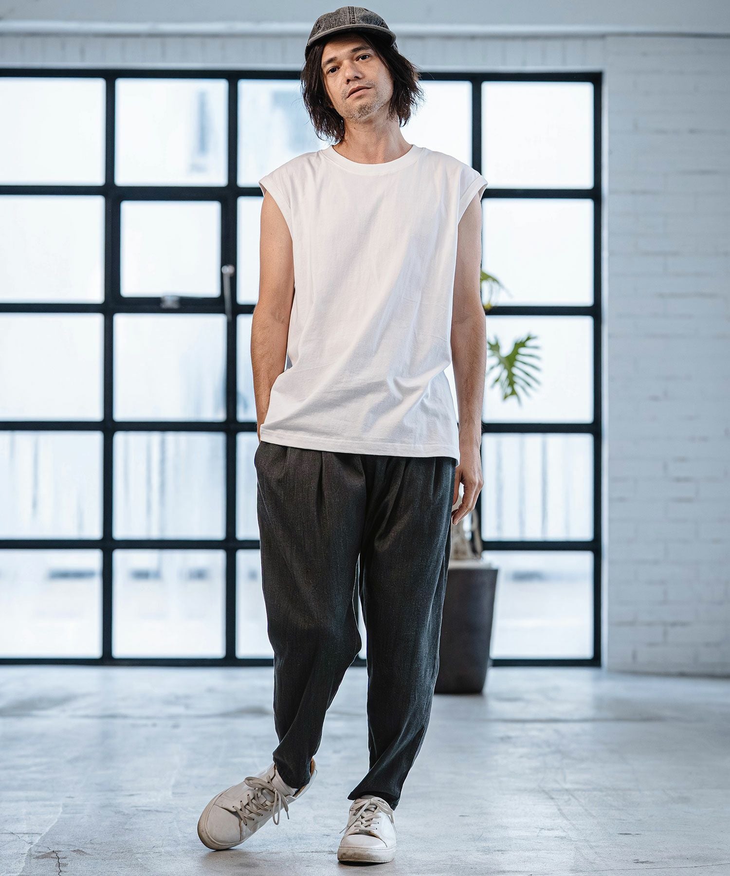 CAMBIO(カンビオ)】Chambray Wide Balloon Silhouette Pants ワイド