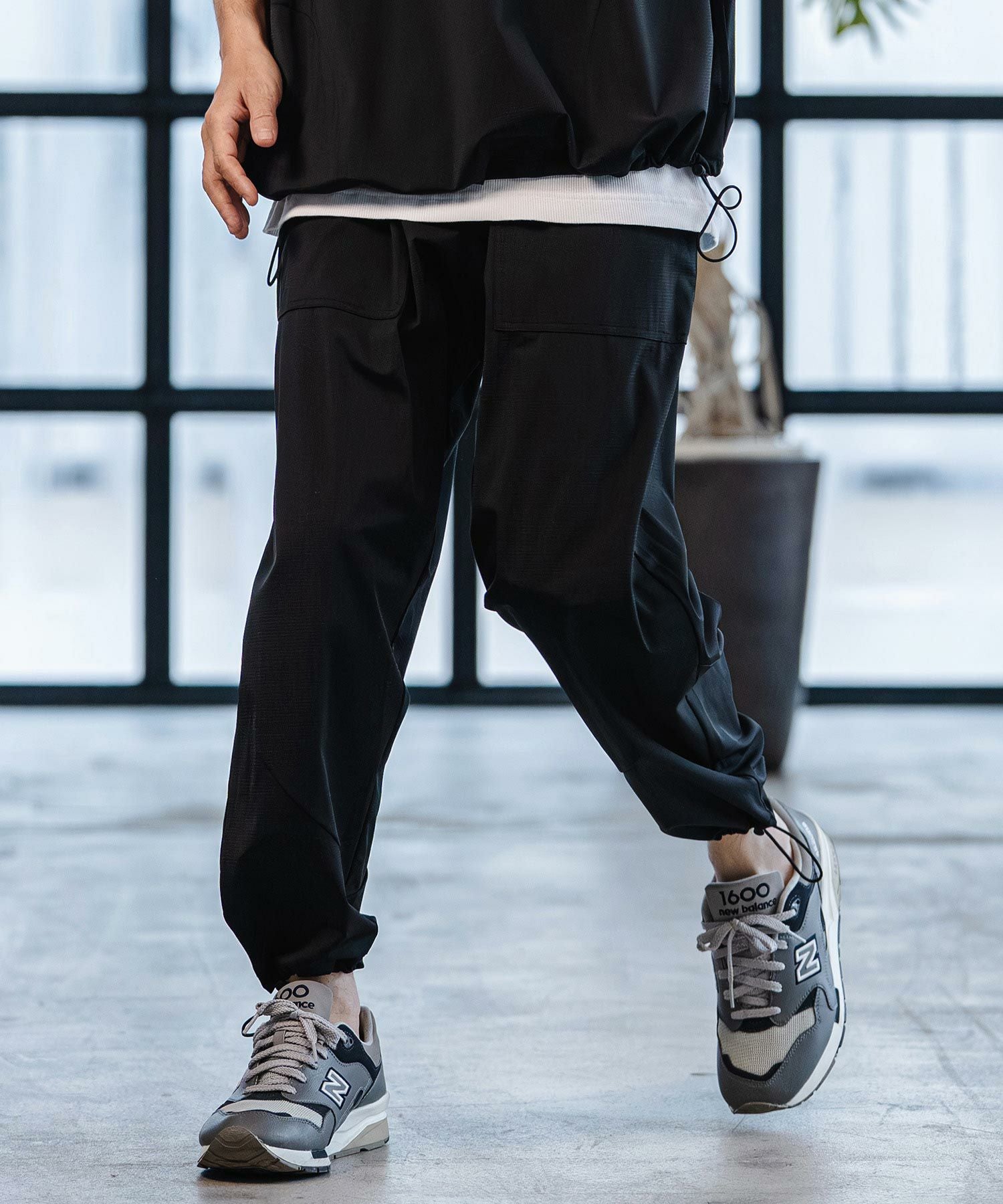 30%OFF【CAMBIO(カンビオ)】Cotton Nylon Ripstop Collar Pants