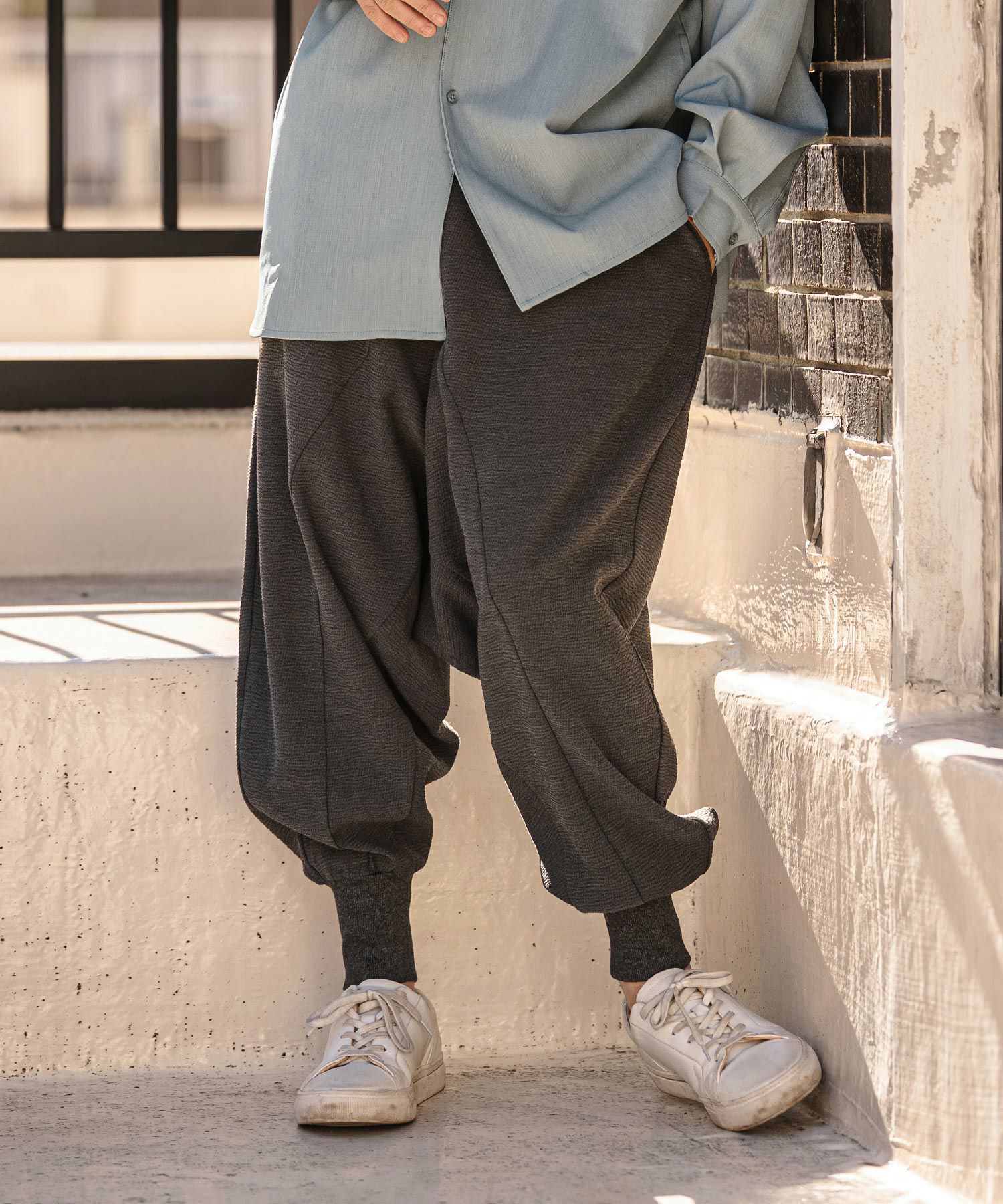 カンビオ サルエルパンツ Sサイズ 60%OFF【CAMBIO(カンビオ)】Back Shaggy Sweat Sarouel Pants サルエル