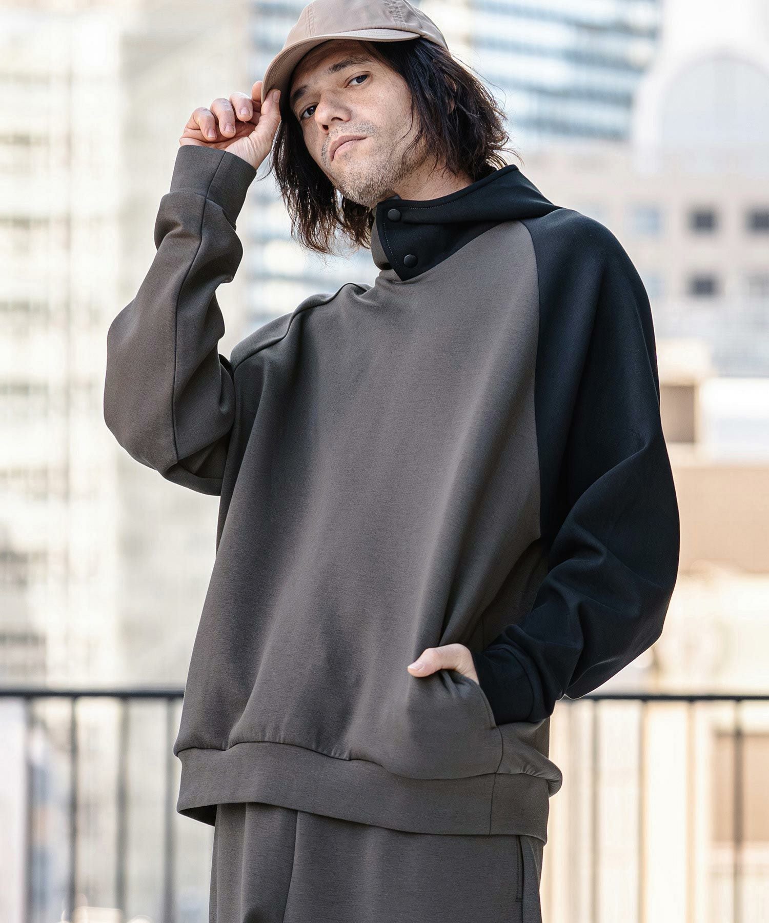 CAMBIO(カンビオ)】Cardboard Knit One Arm Pull Parka パーカー