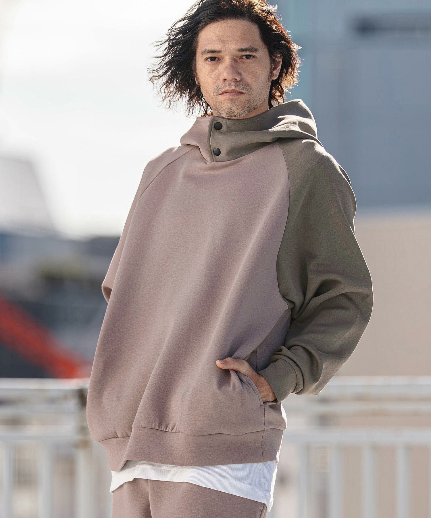 CAMBIO(カンビオ)】Cardboard Knit One Arm Pull Parka パーカー