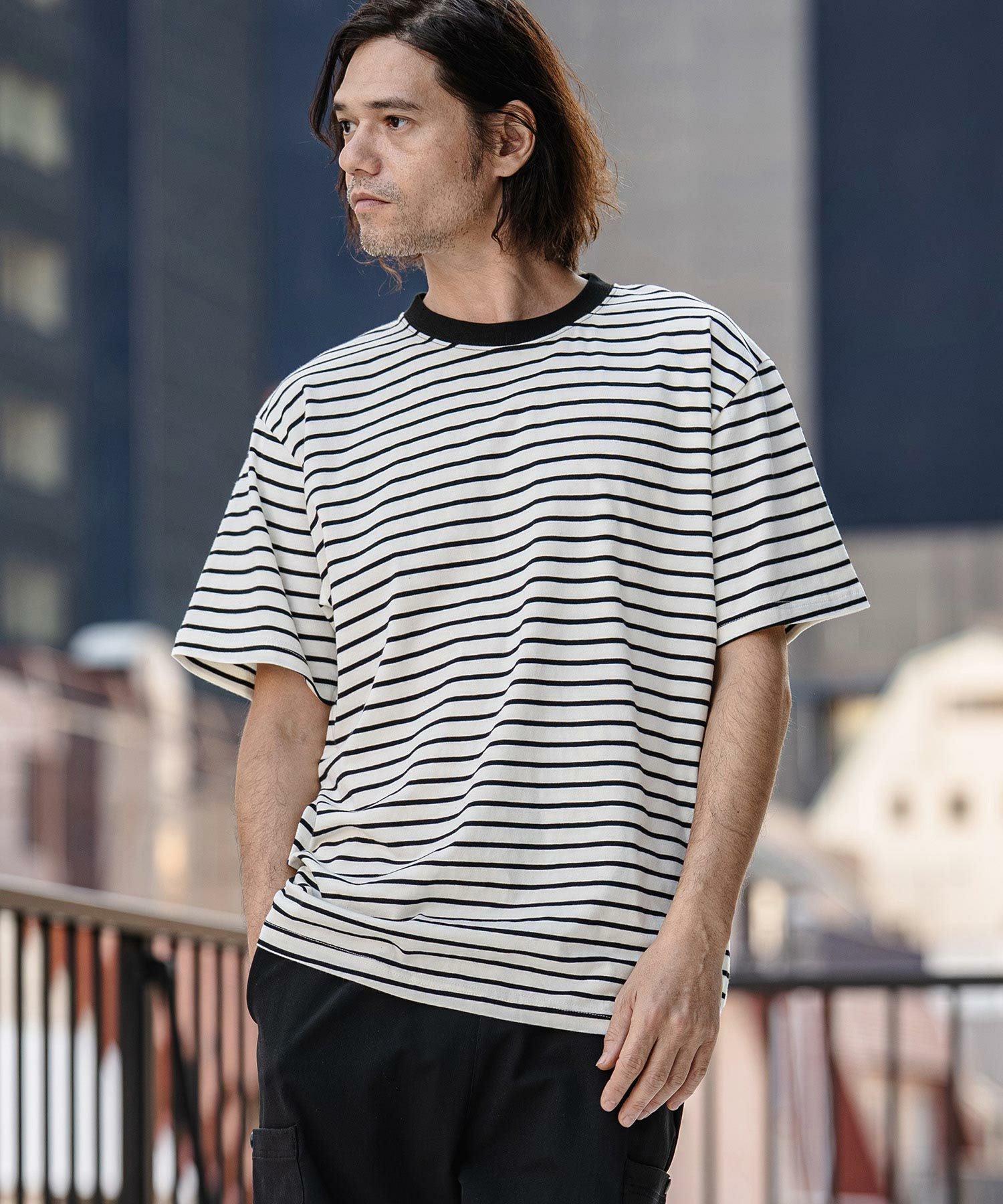 boutique310 小顔Tシャツ　BOARDER CAMBIO(カンビオ)】Bear Jersey Border Tee ボーダーTシャツ(AI-261