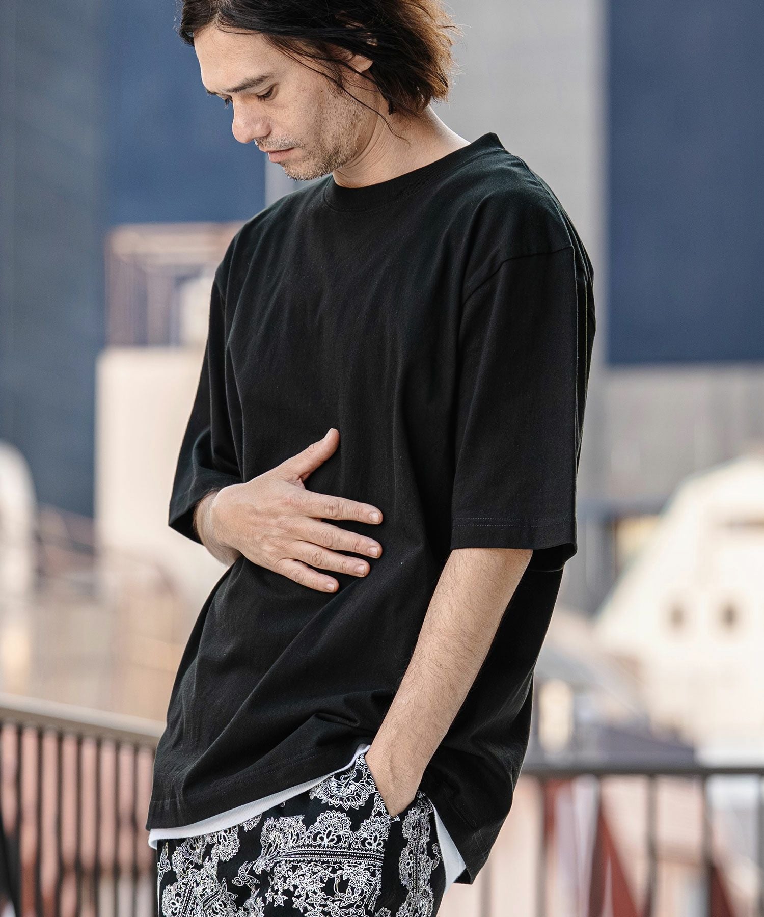 CAMBIO(カンビオ)】Tight Tension Over Size Half Sleeve Tee オーバー