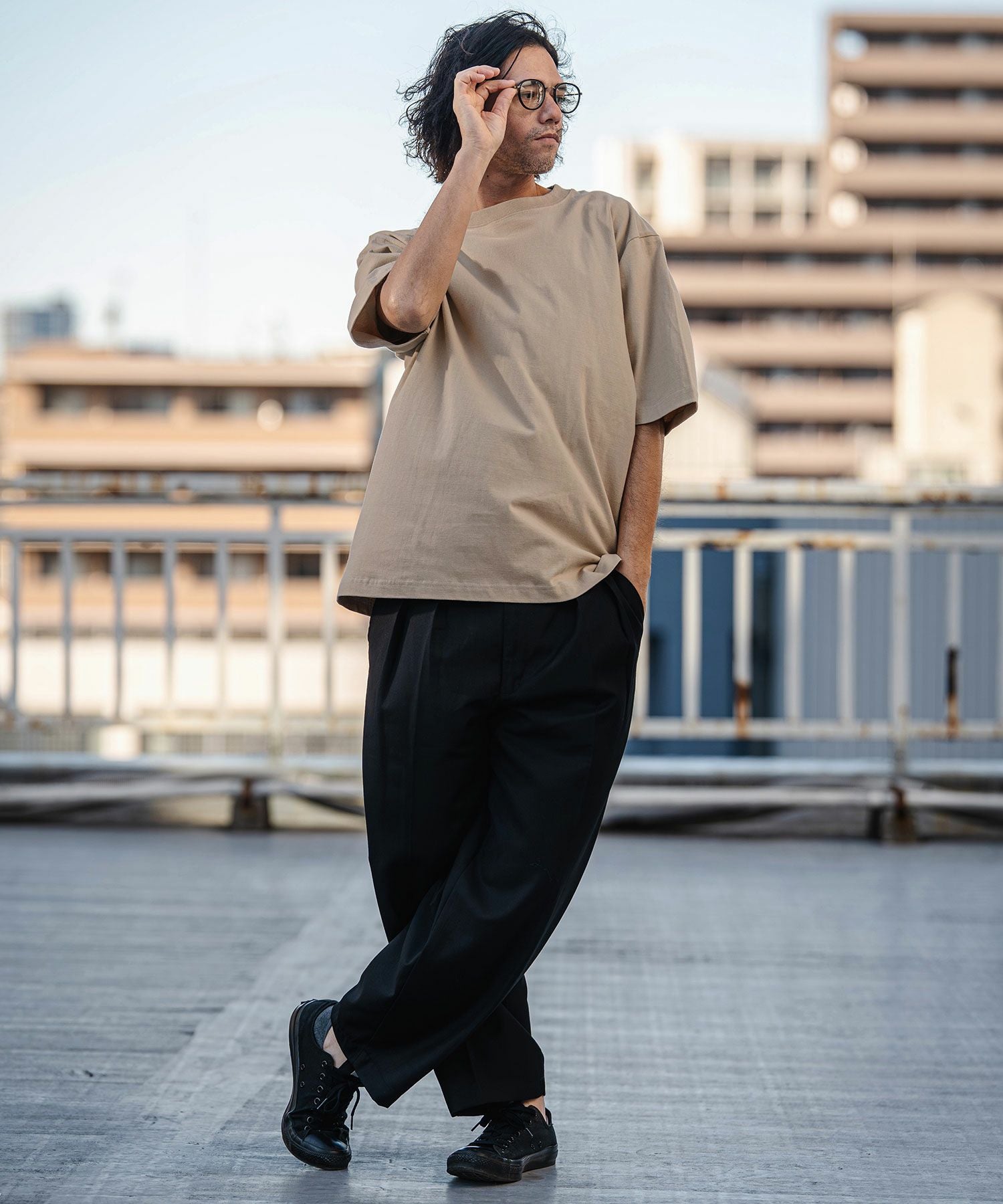 CAMBIO(カンビオ)】Tight Tension Over Size Half Sleeve Tee オーバー