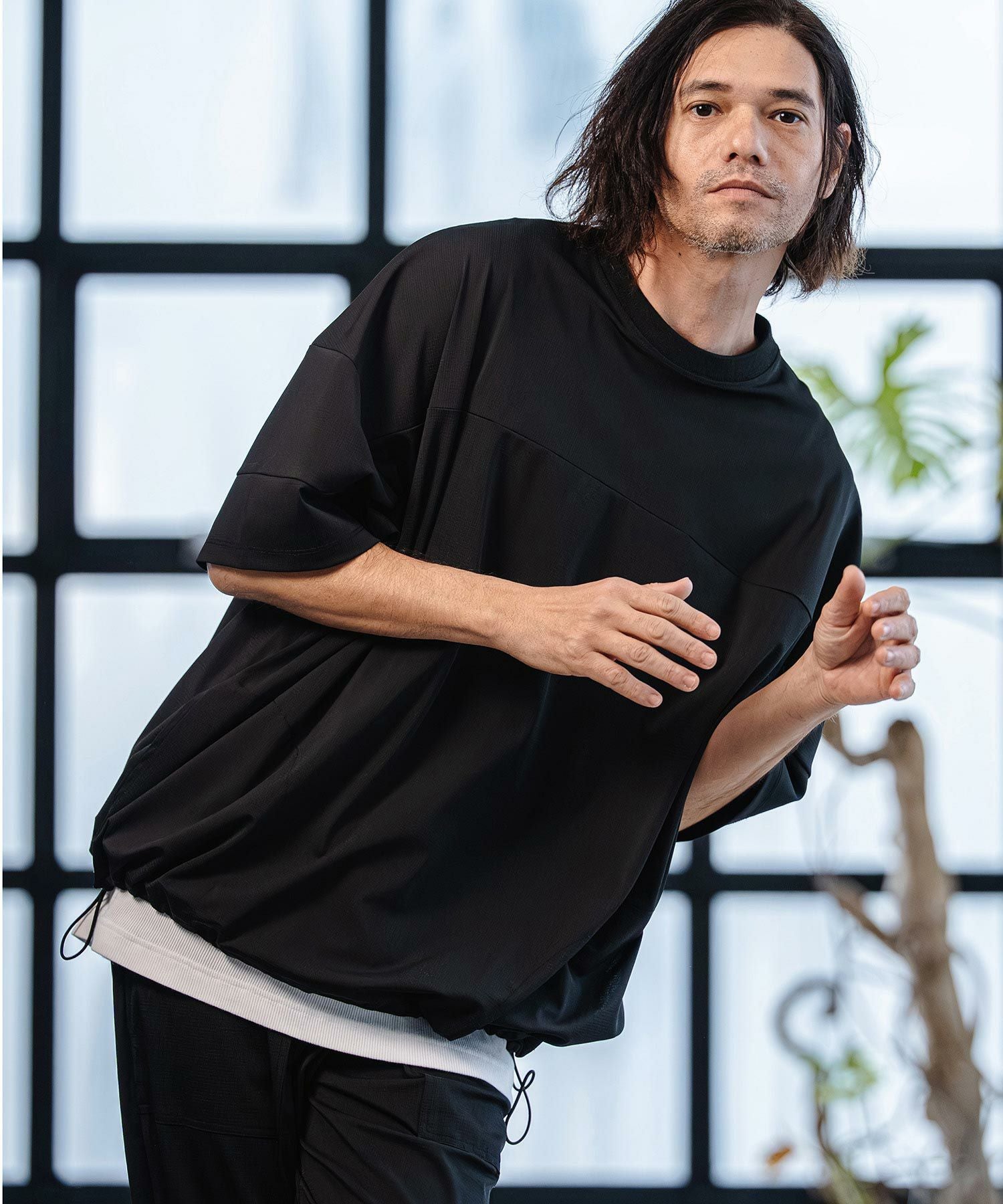 CAMBIO(カンビオ)】Stretch Nylon Short Sleeve Pullover ストレッチ