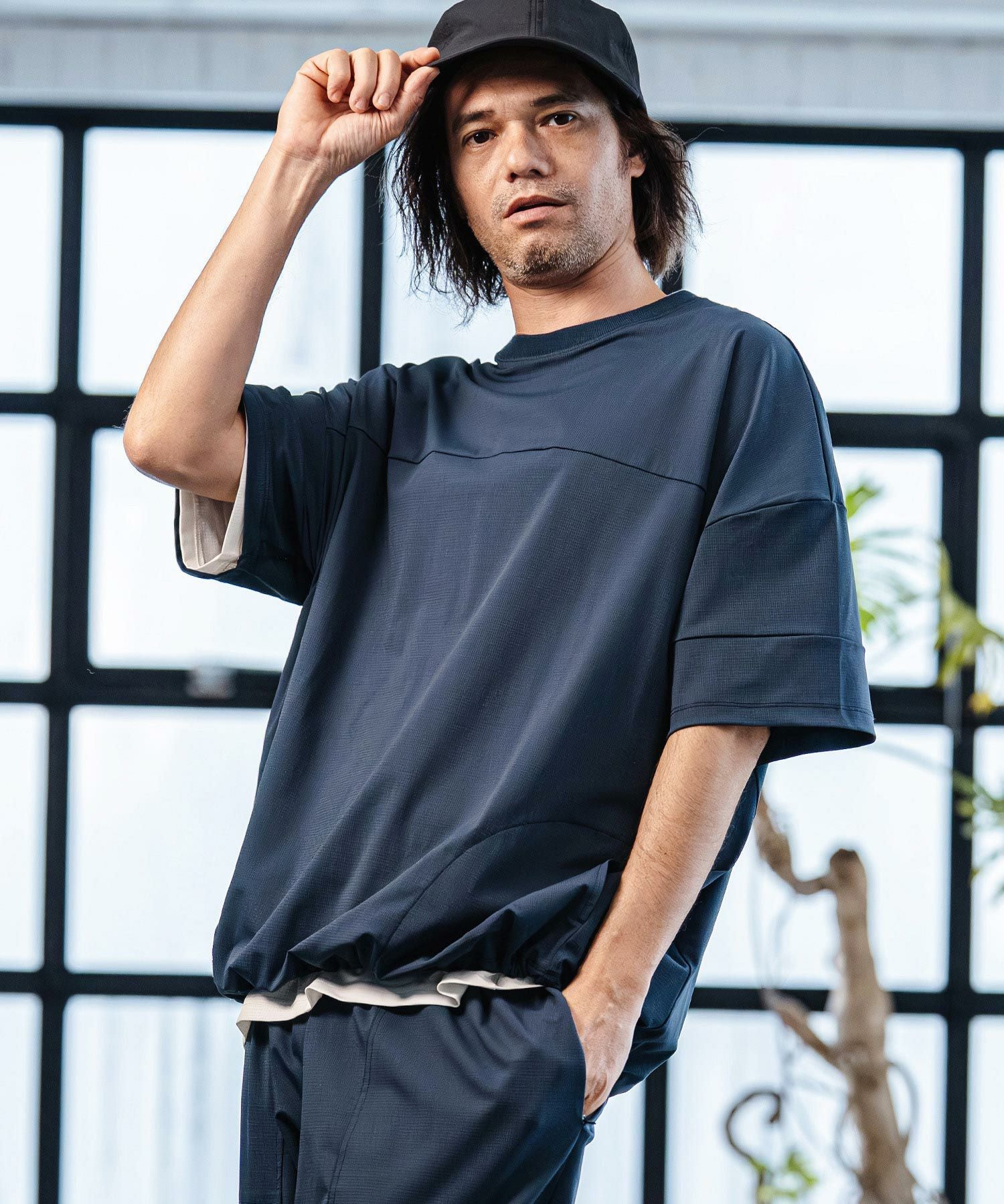 CAMBIO(カンビオ)】Stretch Nylon Short Sleeve Pullover ストレッチ