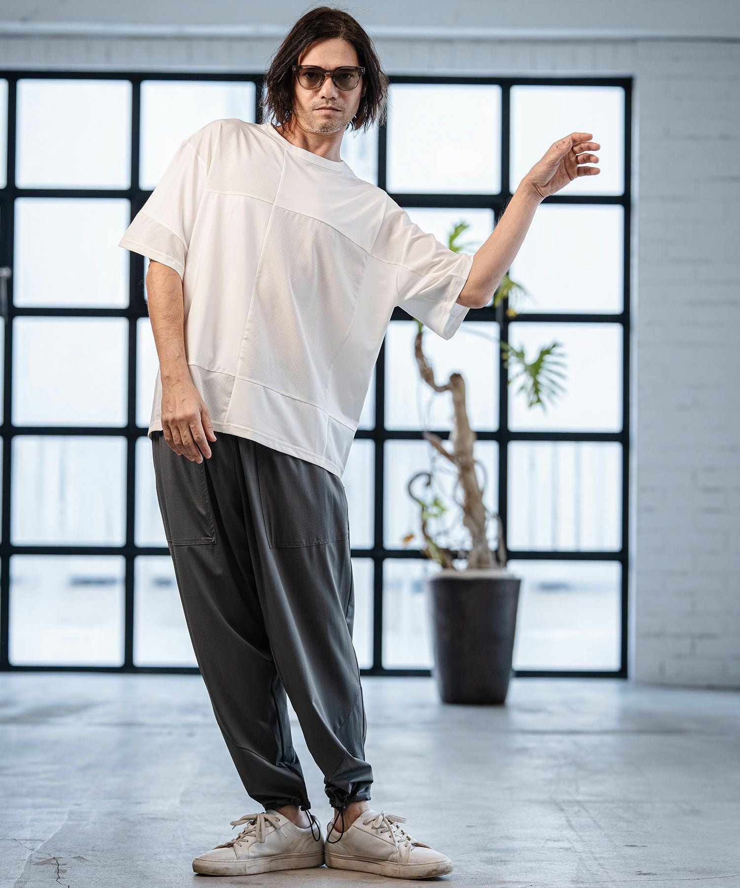 CAMBIO(カンビオ)】Mixed Material Vertical and Horizontal Patchwork