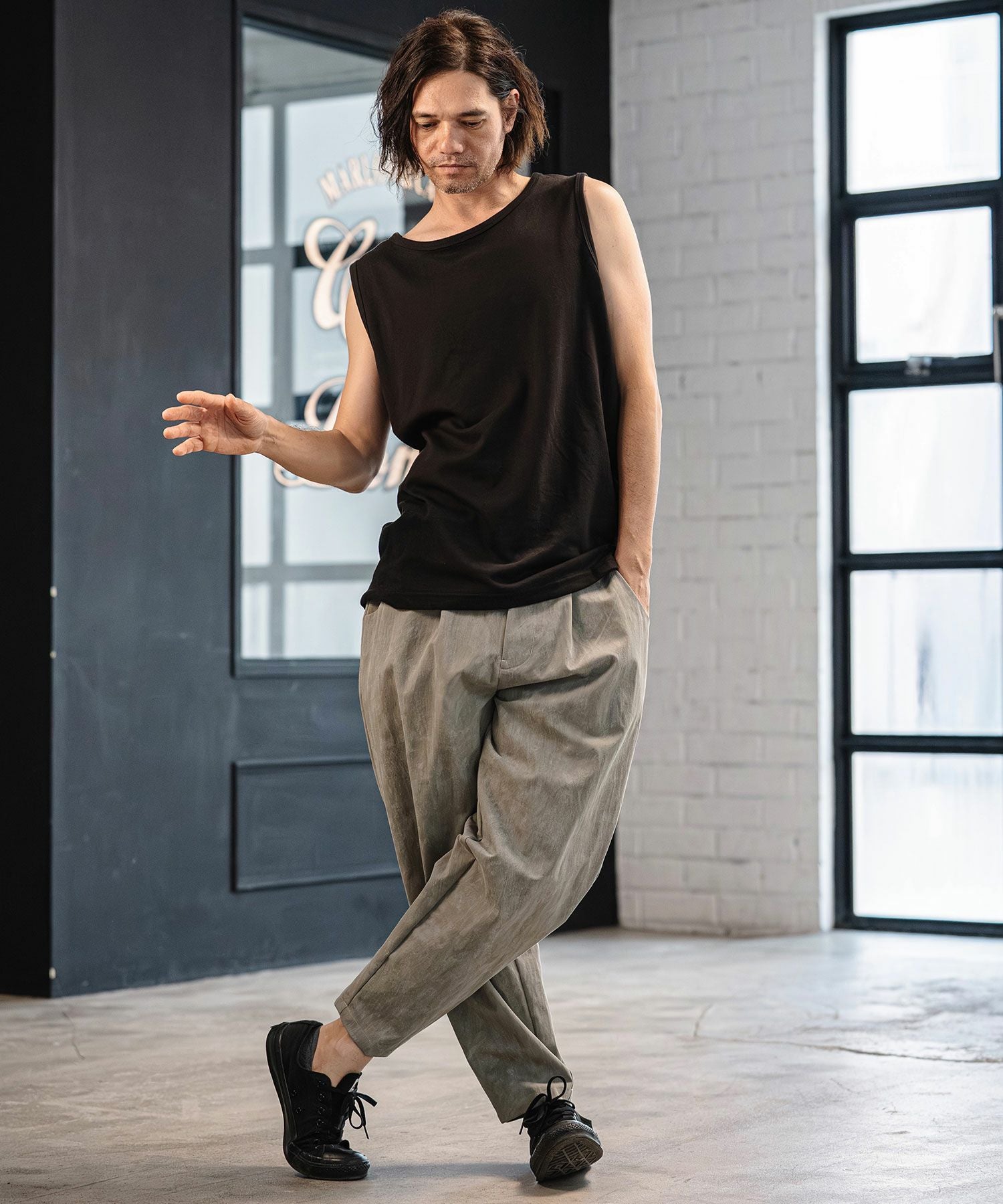 CAMBIO(カンビオ)】Cool Touch USA Cotton Sleeveless Cut sew タンク