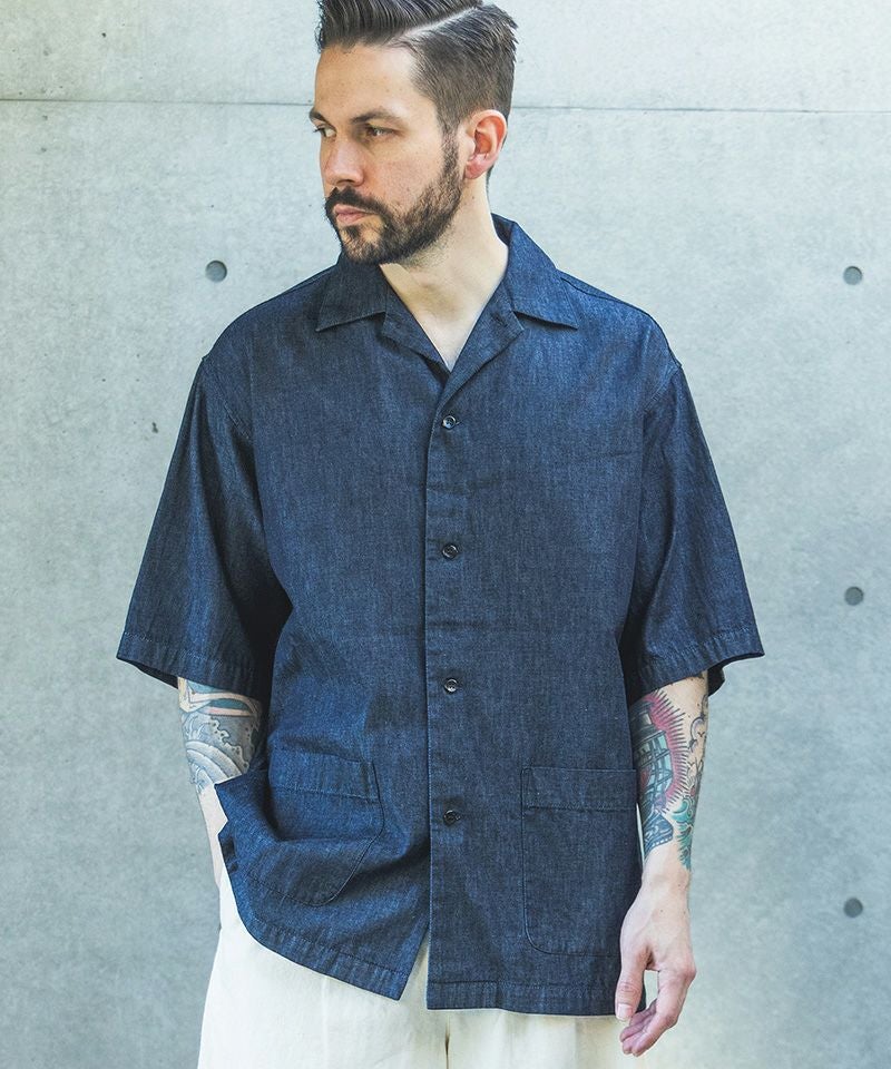 TMT(ティーエムティー)】10oz DENIM SHORT SLEEVE SHIRTS（OVERSIZED
