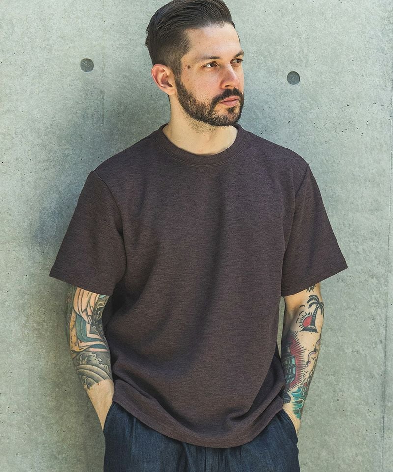 MROLIVE(ミスターオリーブ)】 POLYESTER HEMP JERSEY -CREW NECK T