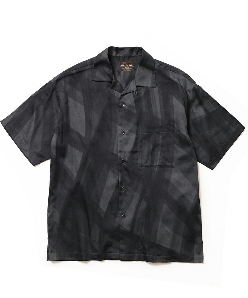 MROLIVE(ミスターオリーブ)】 ABSTRACT CHECK -SHORT-S OPEN COLLAR