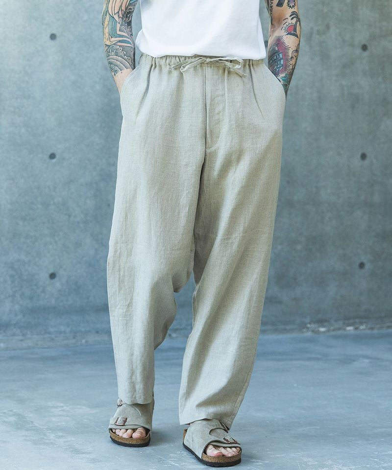 MROLIVE(ミスターオリーブ)】 SOFT FINISH LINEN -DRAWSTRING TAPERED