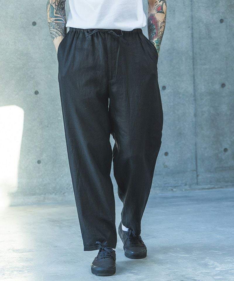 MROLIVE(ミスターオリーブ)】 SOFT FINISH LINEN -DRAWSTRING TAPERED