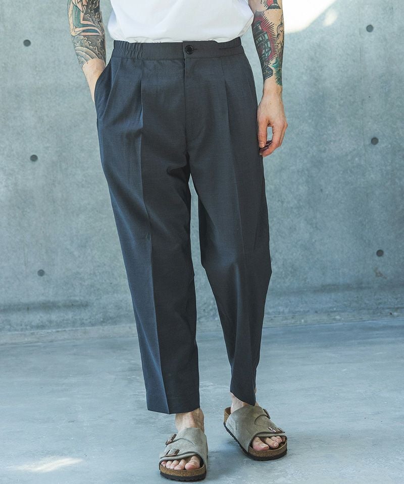 MROLIVE(ミスターオリーブ)】 SOFT FINISH LINEN -DRAWSTRING TAPERED