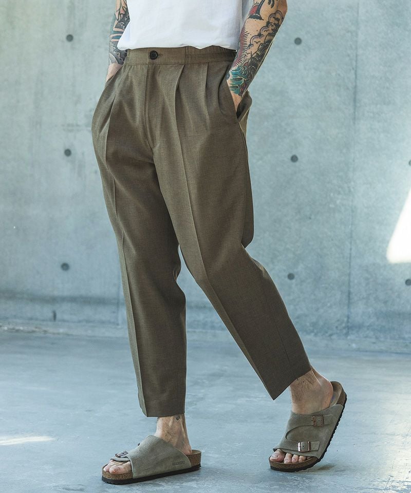 MROLIVE(ミスターオリーブ)】 POLYESTER HEMP -RELAX TAPERED EASY