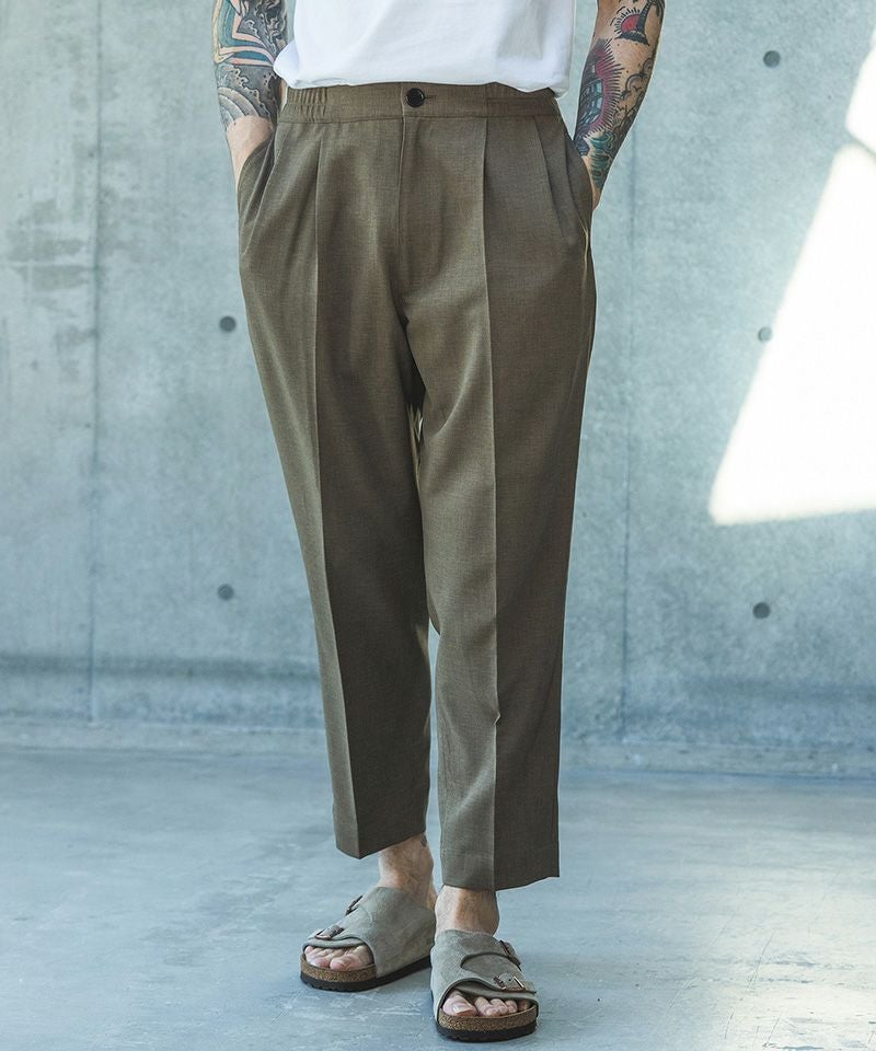 MROLIVE(ミスターオリーブ)】 POLYESTER HEMP -RELAX TAPERED EASY