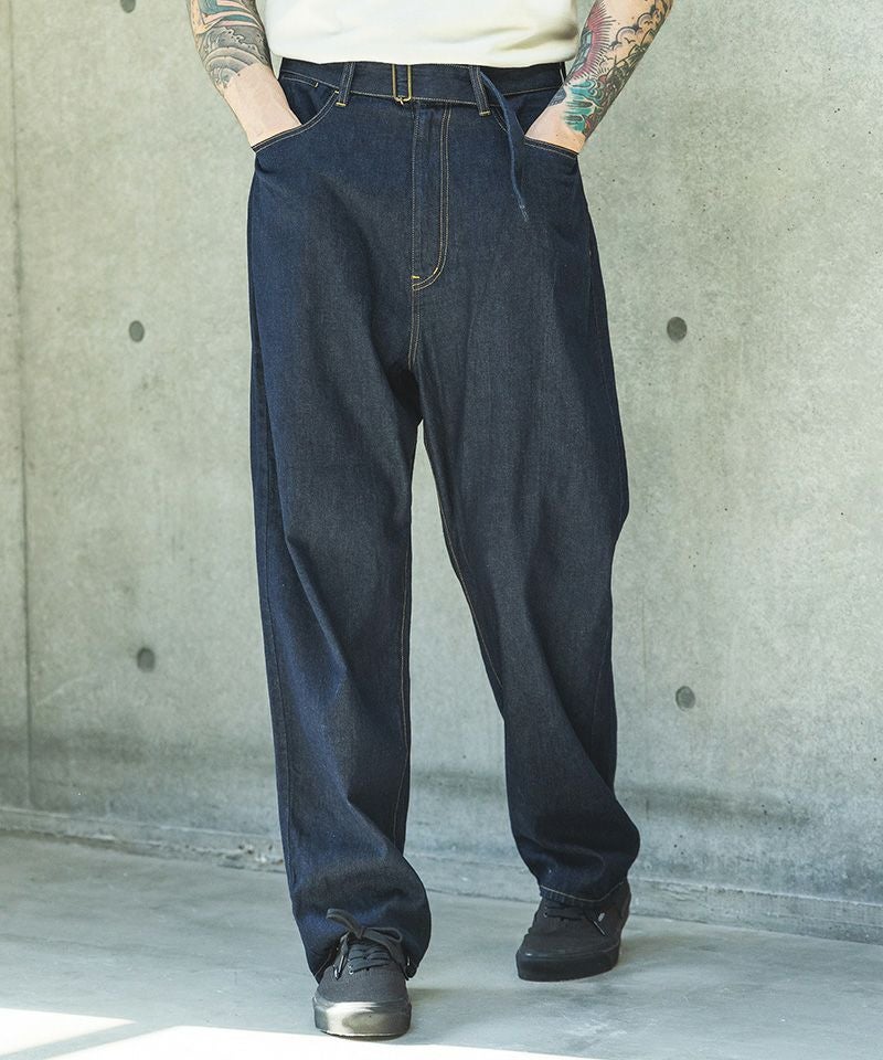 MROLIVE(ミスターオリーブ)】 RINSE WASH 8oz DENIM -BELTED RELAX
