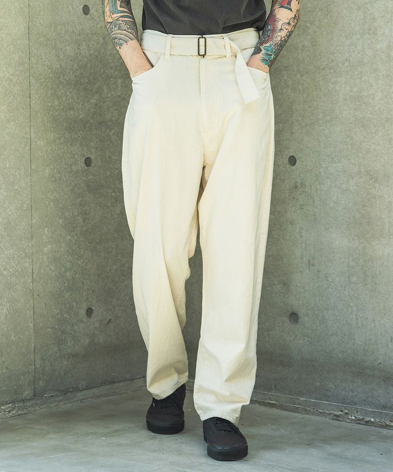 MROLIVE(ミスターオリーブ)】 RINSE WASH 8oz DENIM -BELTED RELAX