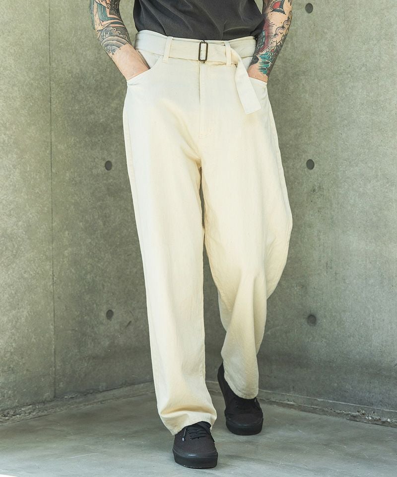 MROLIVE(ミスターオリーブ)】 RINSE WASH 8oz DENIM -BELTED RELAX