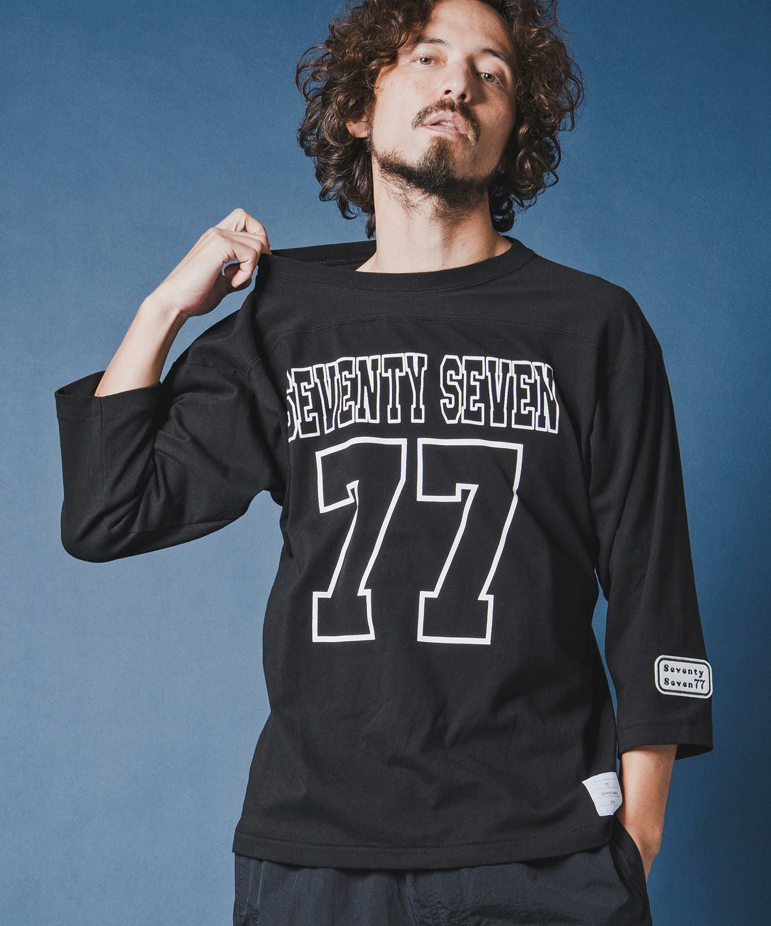 seventy seven(セブンティセブン)】middle onz half sleeve football t