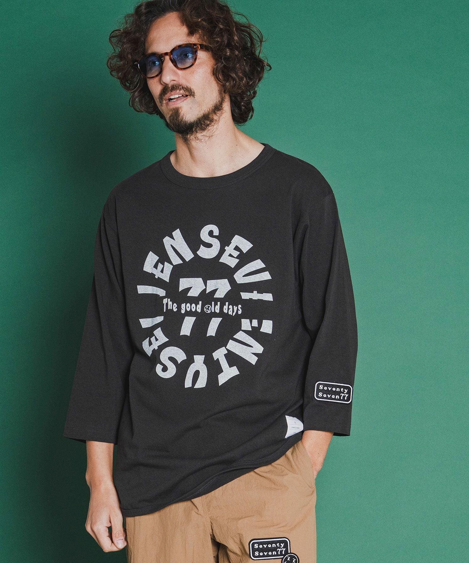 seventy seven(セブンティセブン)】middle onz half sleeve baseball t