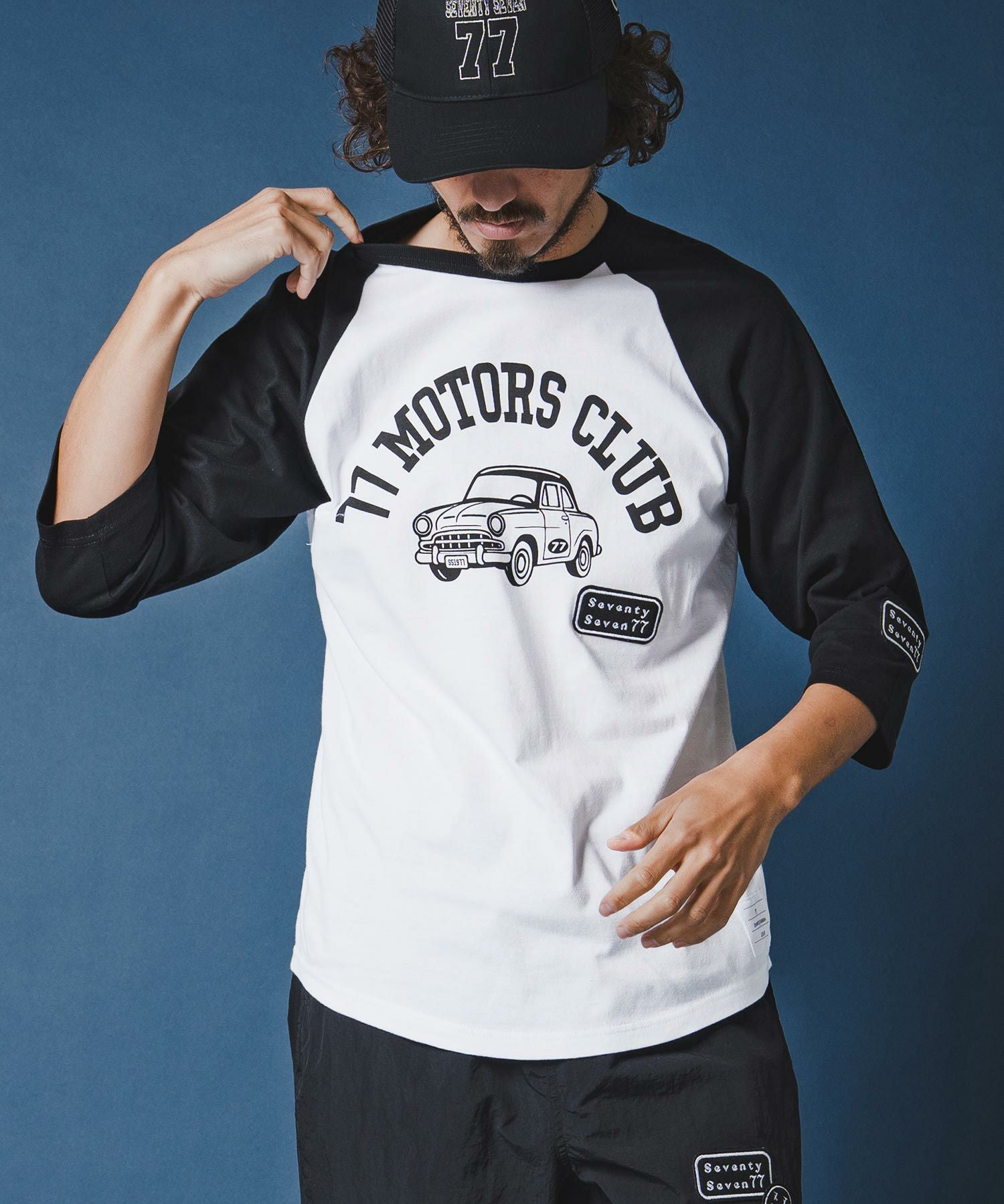 seventy seven(セブンティセブン)】half sleeve raglan t-shirt