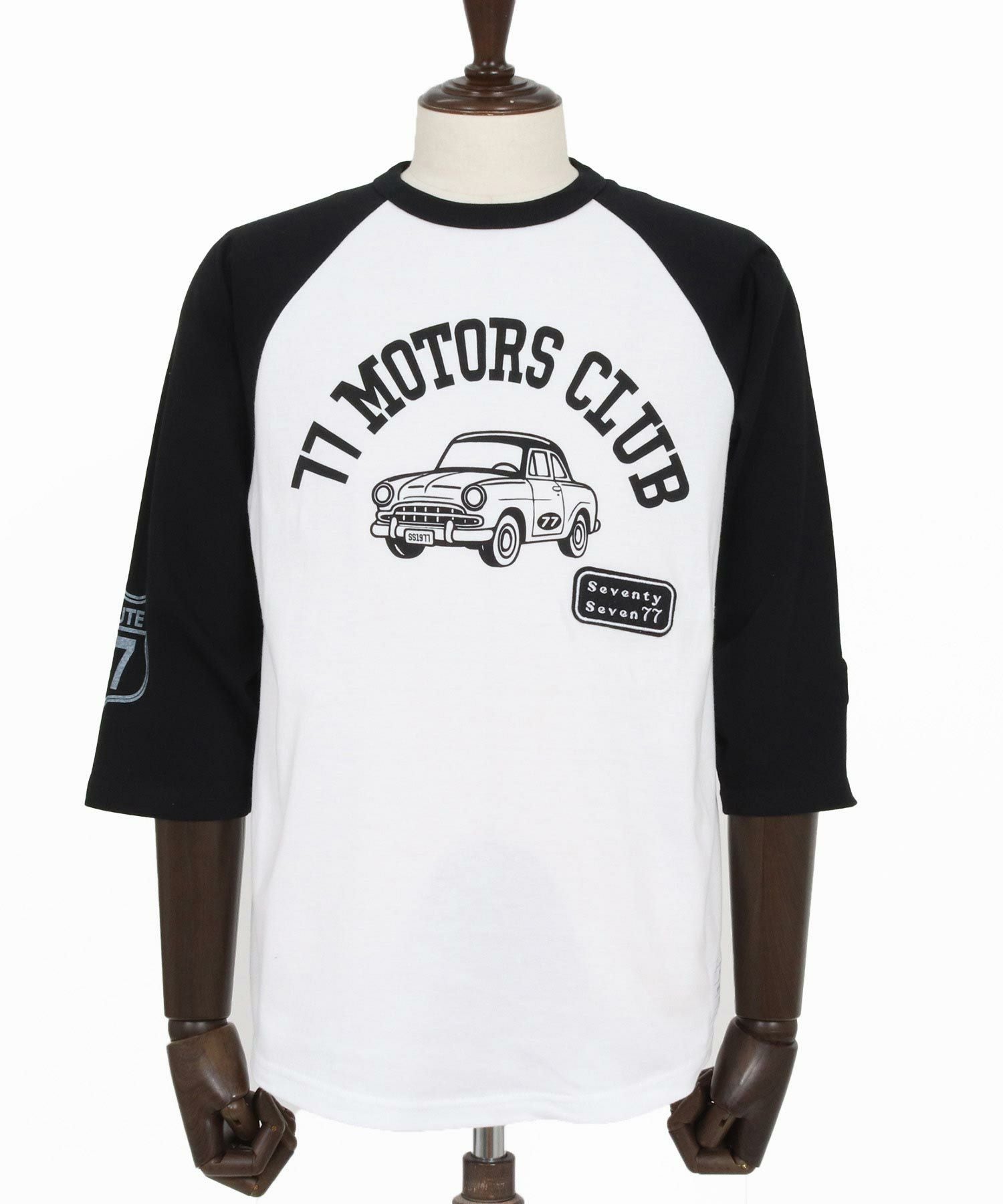 seventy seven(セブンティセブン)】half sleeve raglan t-shirt