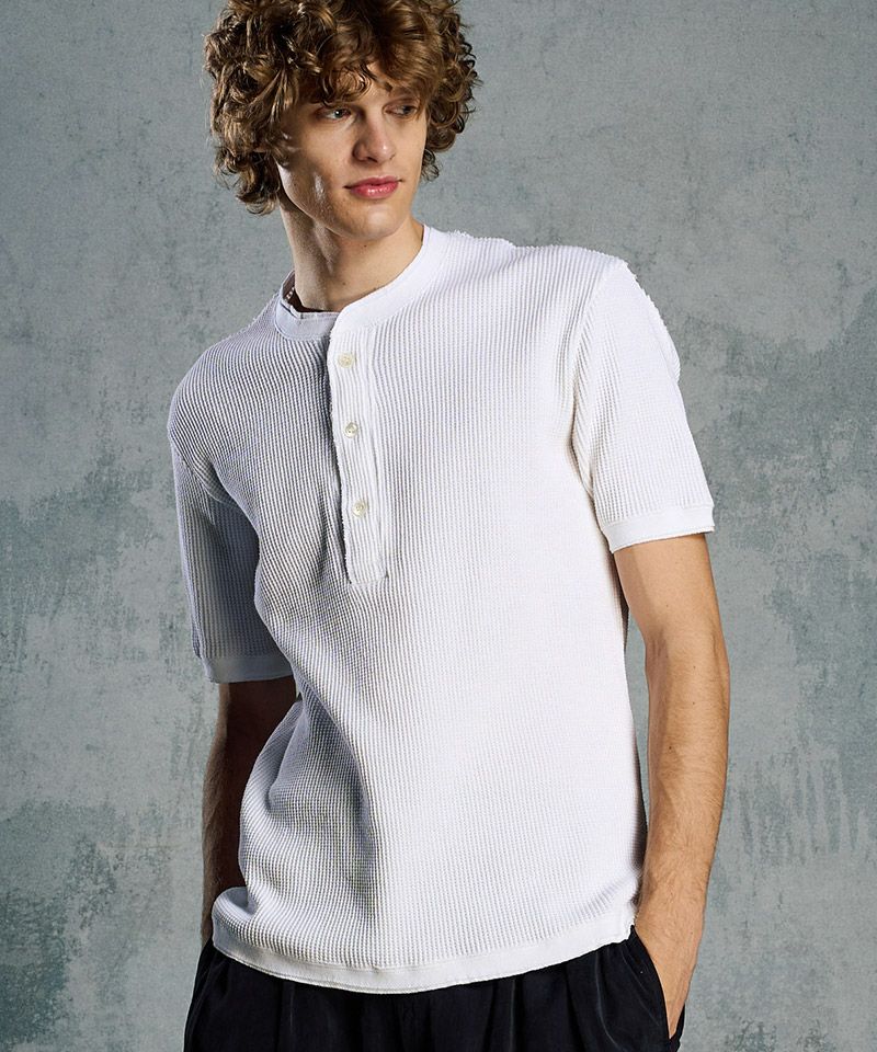 wjk】waffle henley S-S ヘンリーネックカットソー(7131 wf19i