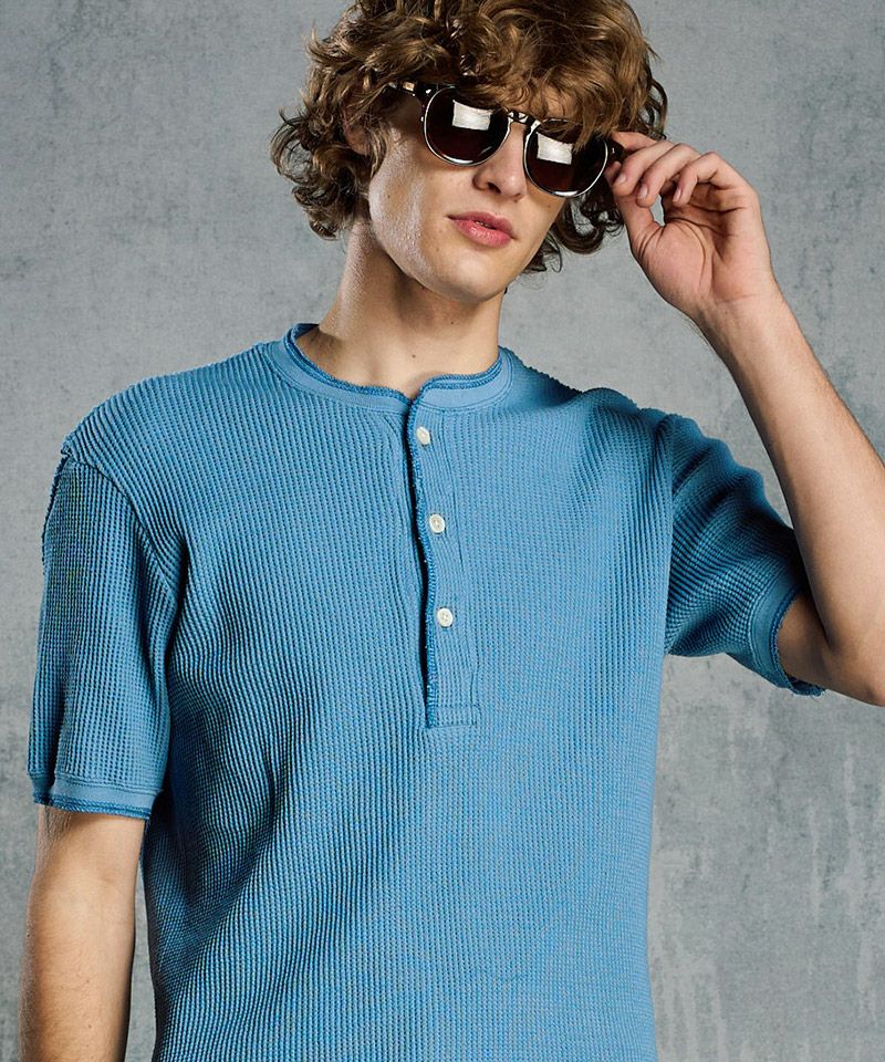 wjk】waffle henley S-S ヘンリーネックカットソー(7131 wf19i
