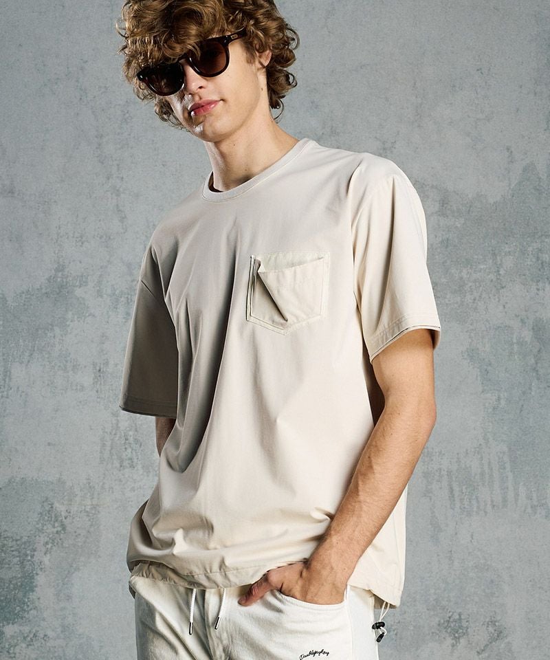 wjk】【予約販売6月上旬～中旬入荷】 drawstring leather pocket S-S