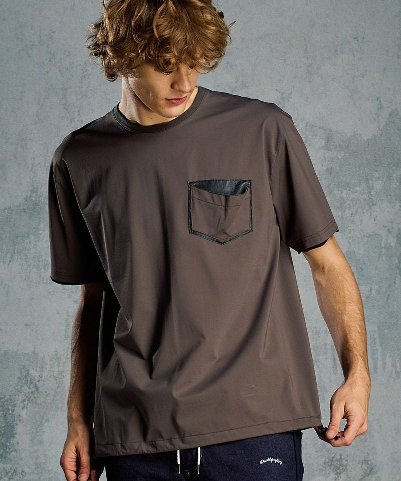 wjk】【予約販売6月上旬～中旬入荷】 drawstring leather pocket S-S