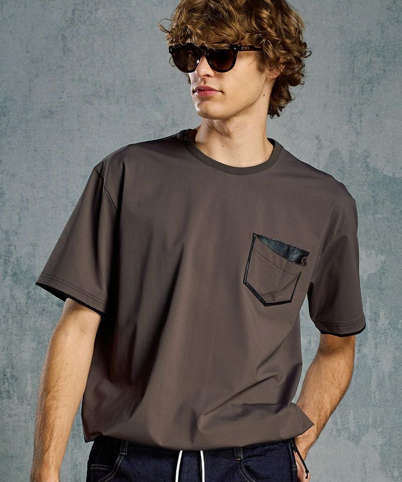 wjk】【予約販売6月上旬～中旬入荷】 drawstring leather pocket S-S