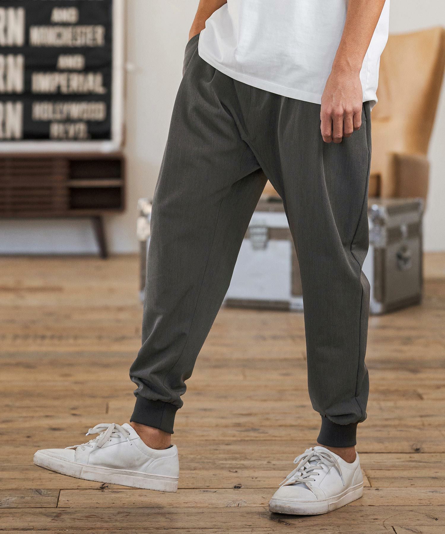 CAMBIO(カンビオ)】Slacks Fabric Jogger Pants スラックスジョガー