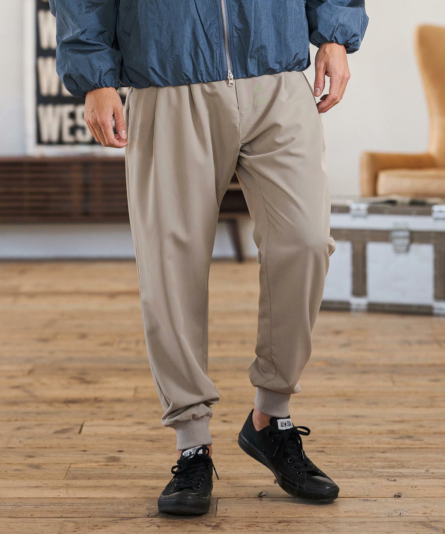 CAMBIO(カンビオ)】Slacks Fabric Jogger Pants スラックスジョガー