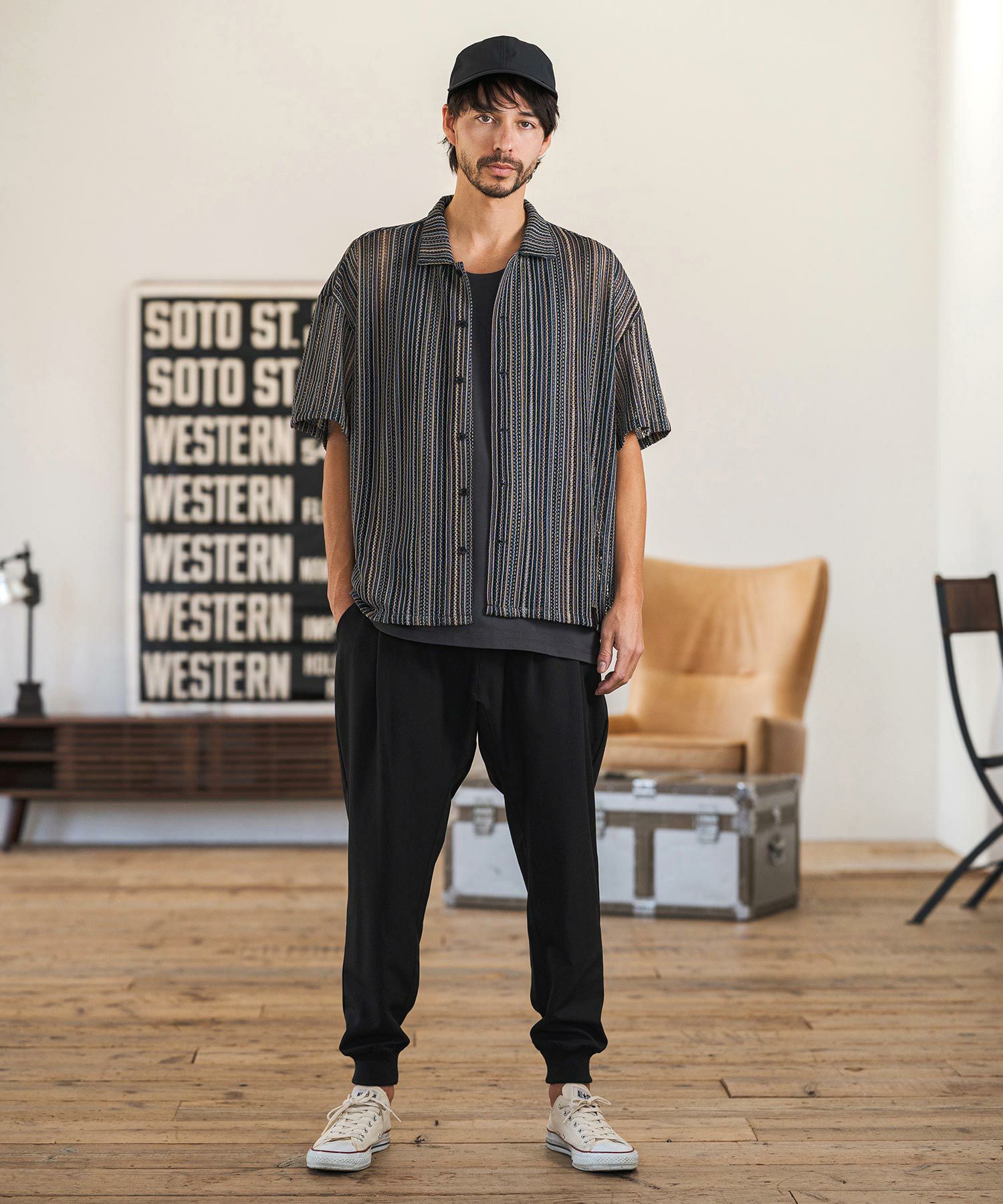 CAMBIO(カンビオ)】Slacks Fabric Jogger Pants スラックスジョガー