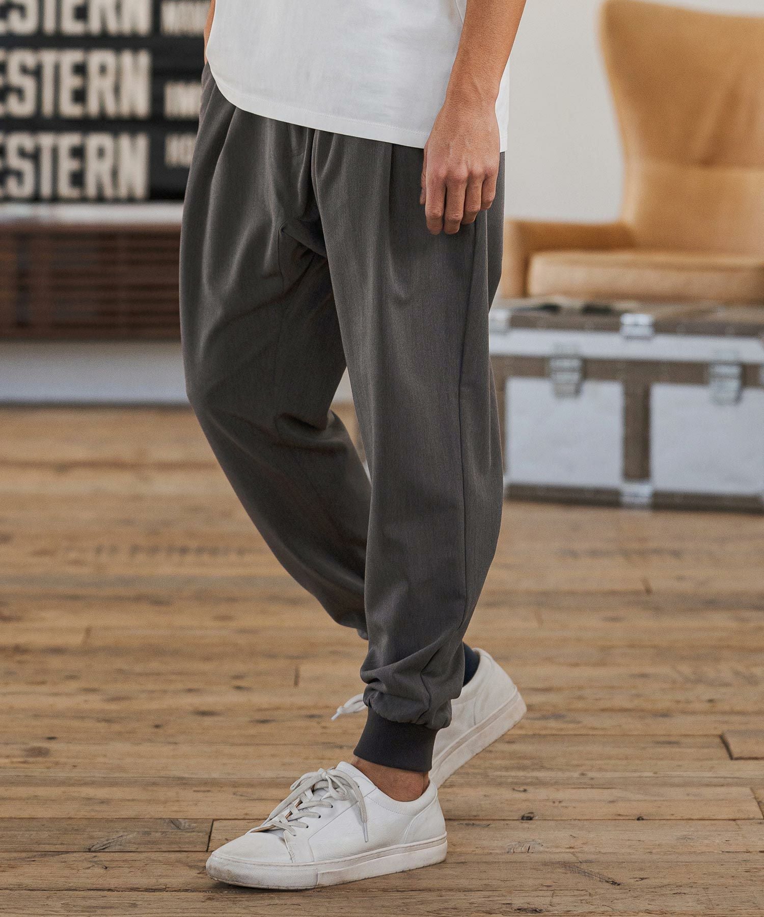 CAMBIO(カンビオ)】Slacks Fabric Jogger Pants スラックスジョガー