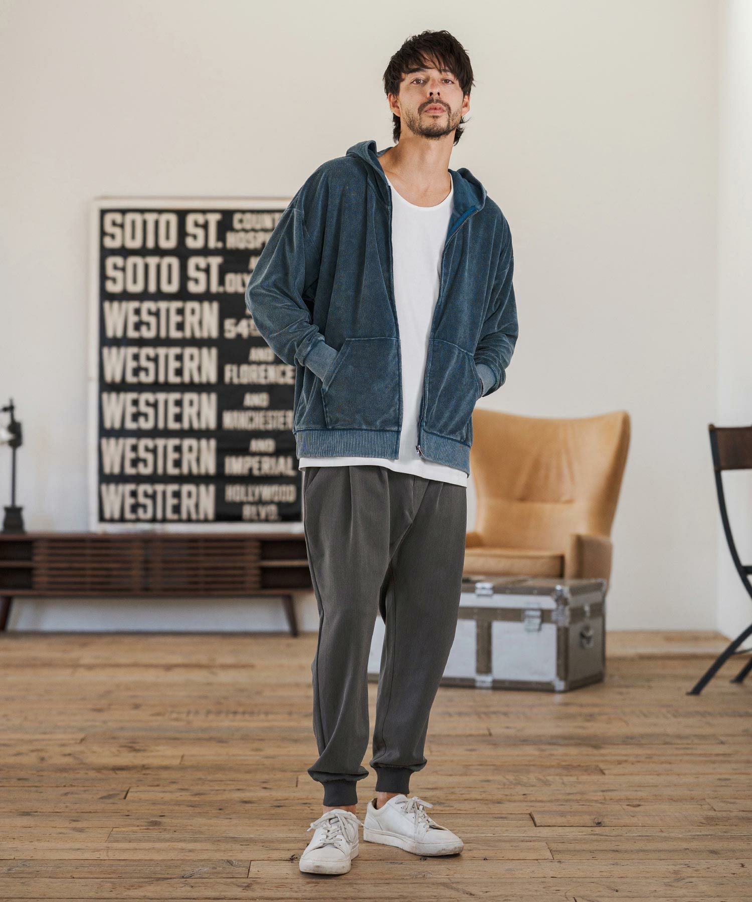 CAMBIO(カンビオ)】Slacks Fabric Jogger Pants スラックスジョガー