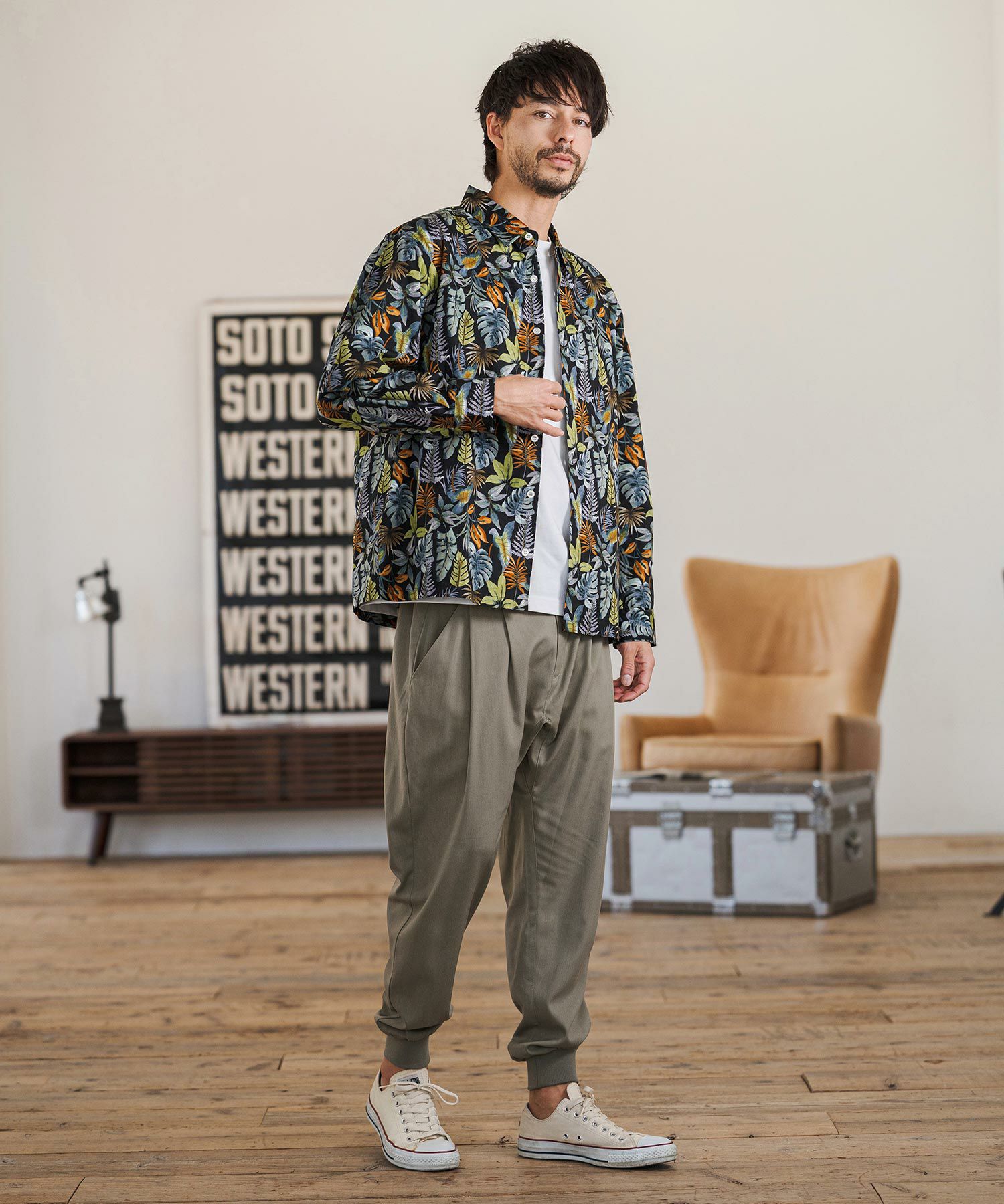 CAMBIO(カンビオ)】Slacks Fabric Jogger Pants スラックスジョガー