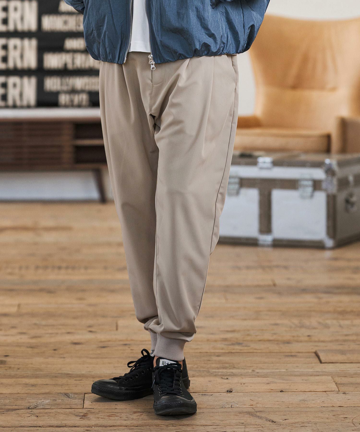 CAMBIO(カンビオ)】Slacks Fabric Jogger Pants スラックスジョガー